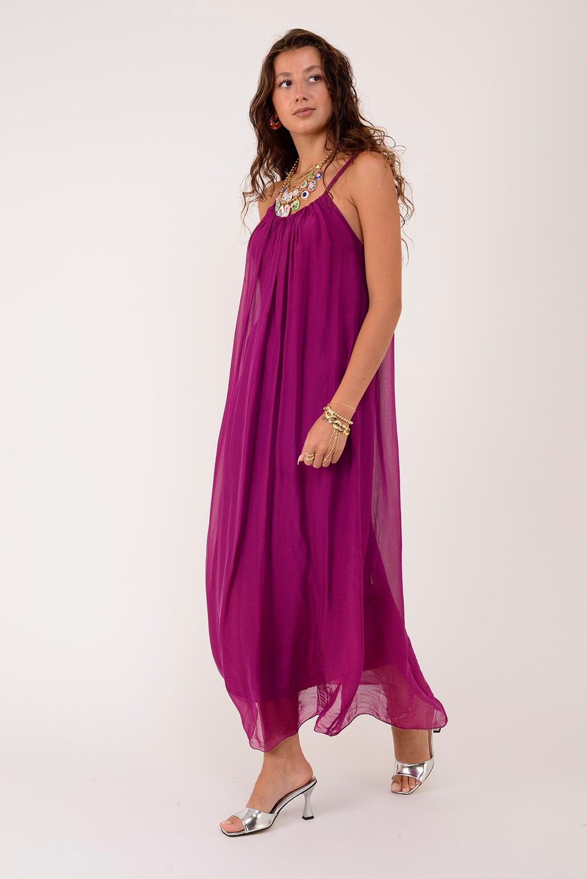 65675 JANE ASKILI İPEK ELBİSE