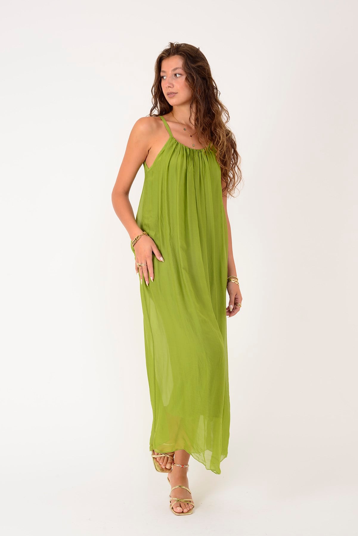 65675 JANE ASKILI İPEK ELBİSE