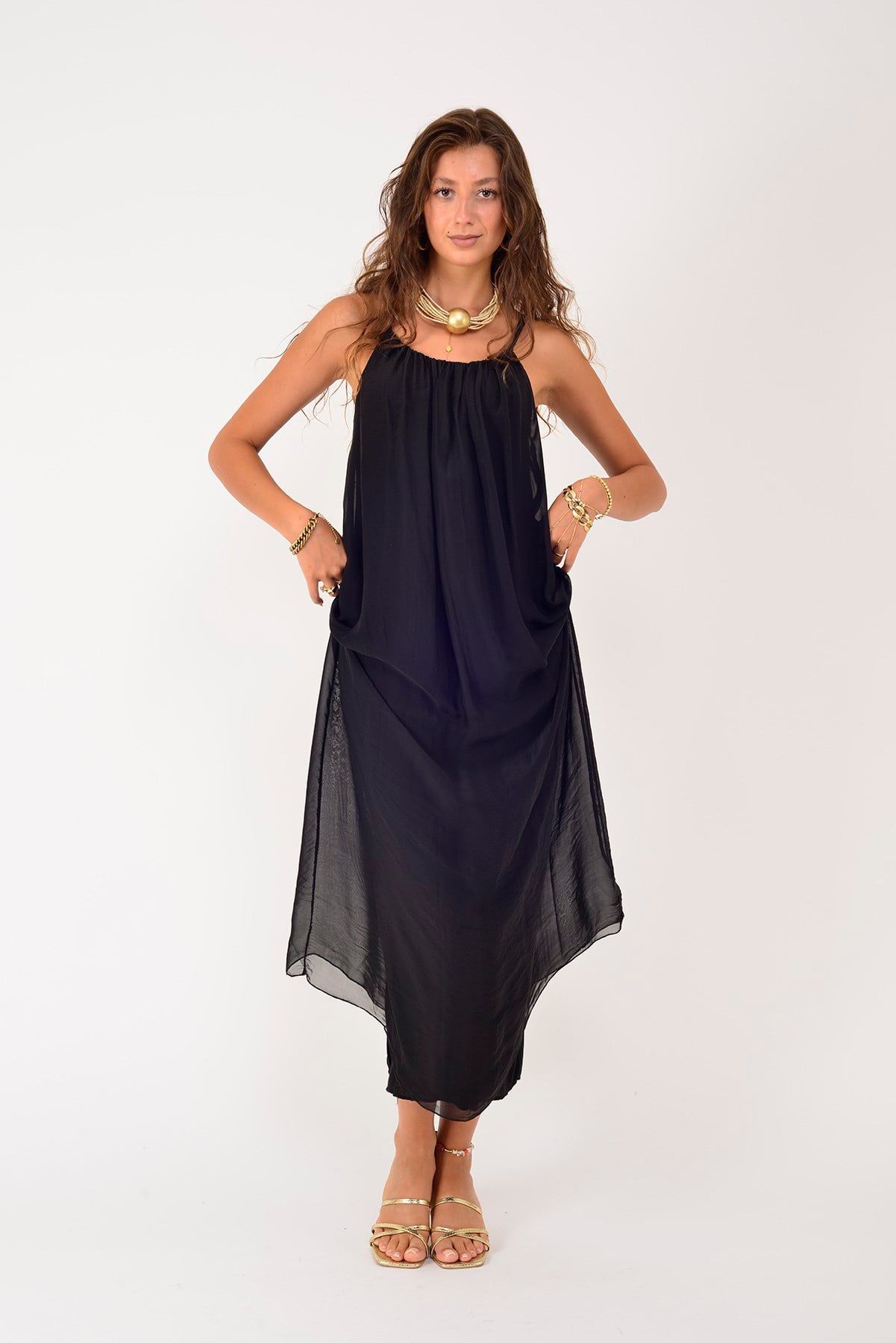 65675 JANE ASKILI İPEK ELBİSE