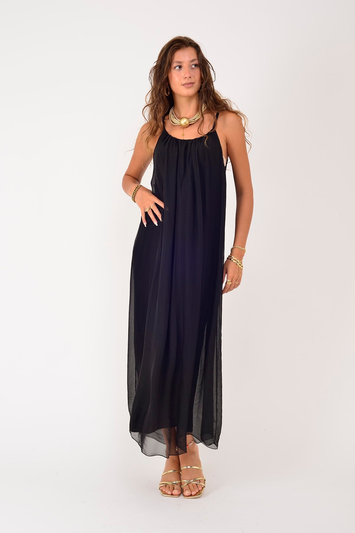 65675 JANE ASKILI İPEK ELBİSE