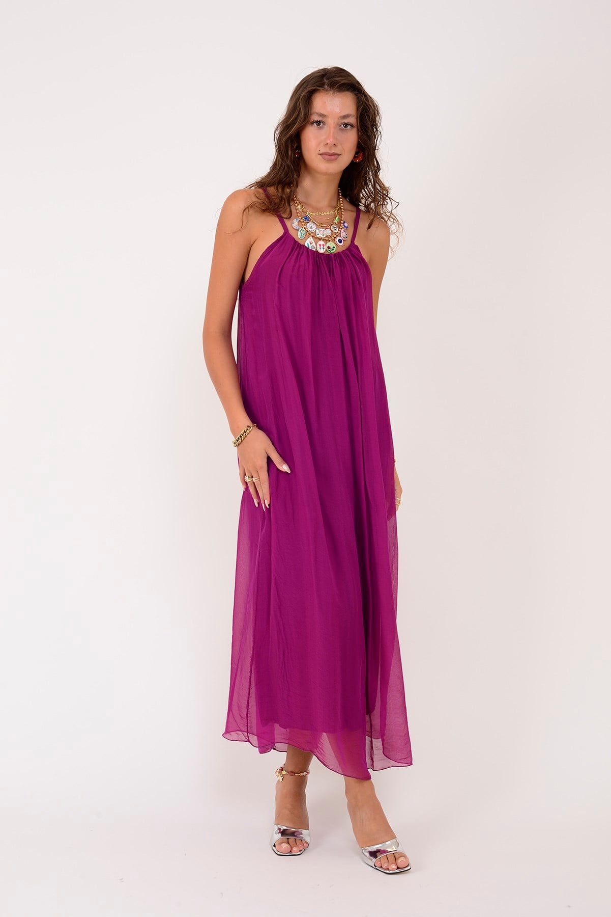 65675 JANE ASKILI İPEK ELBİSE