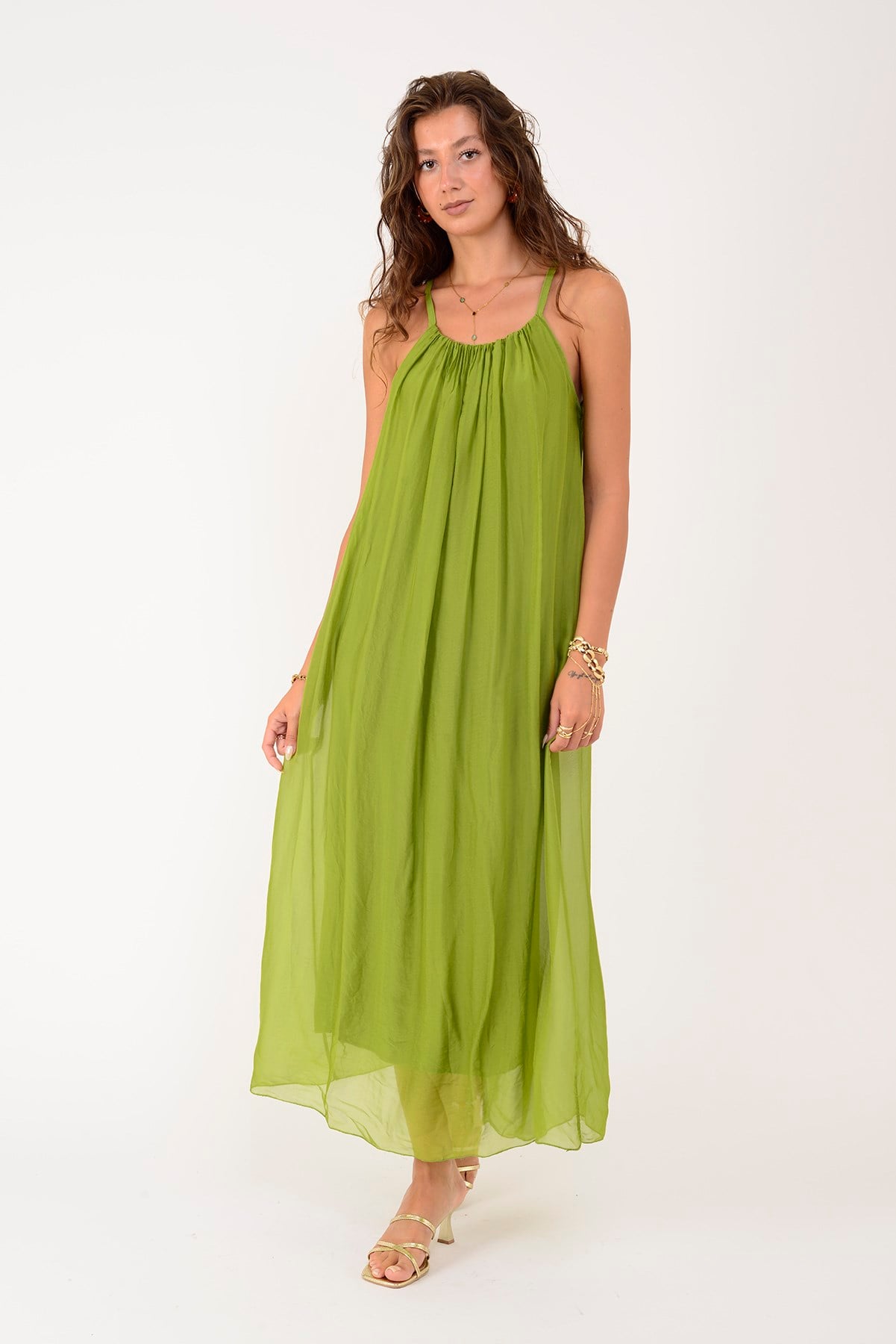 65675 JANE ASKILI İPEK ELBİSE