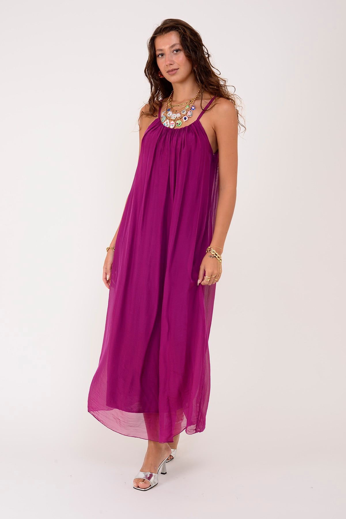 65675 JANE ASKILI İPEK ELBİSE