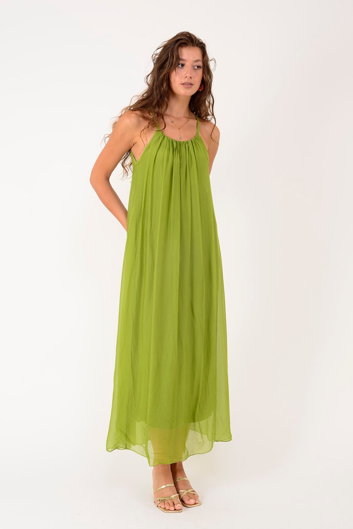 65675 JANE ASKILI İPEK ELBİSE