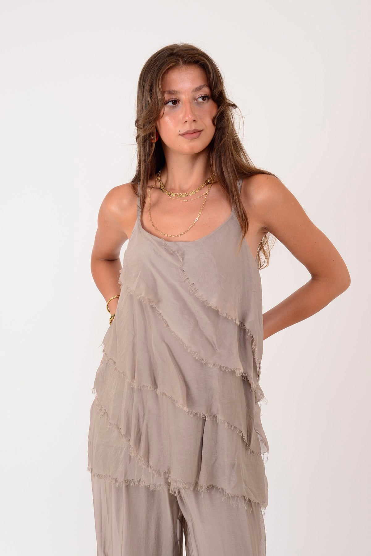 67370 KAT KAT ASKILI İPEK BLUZ