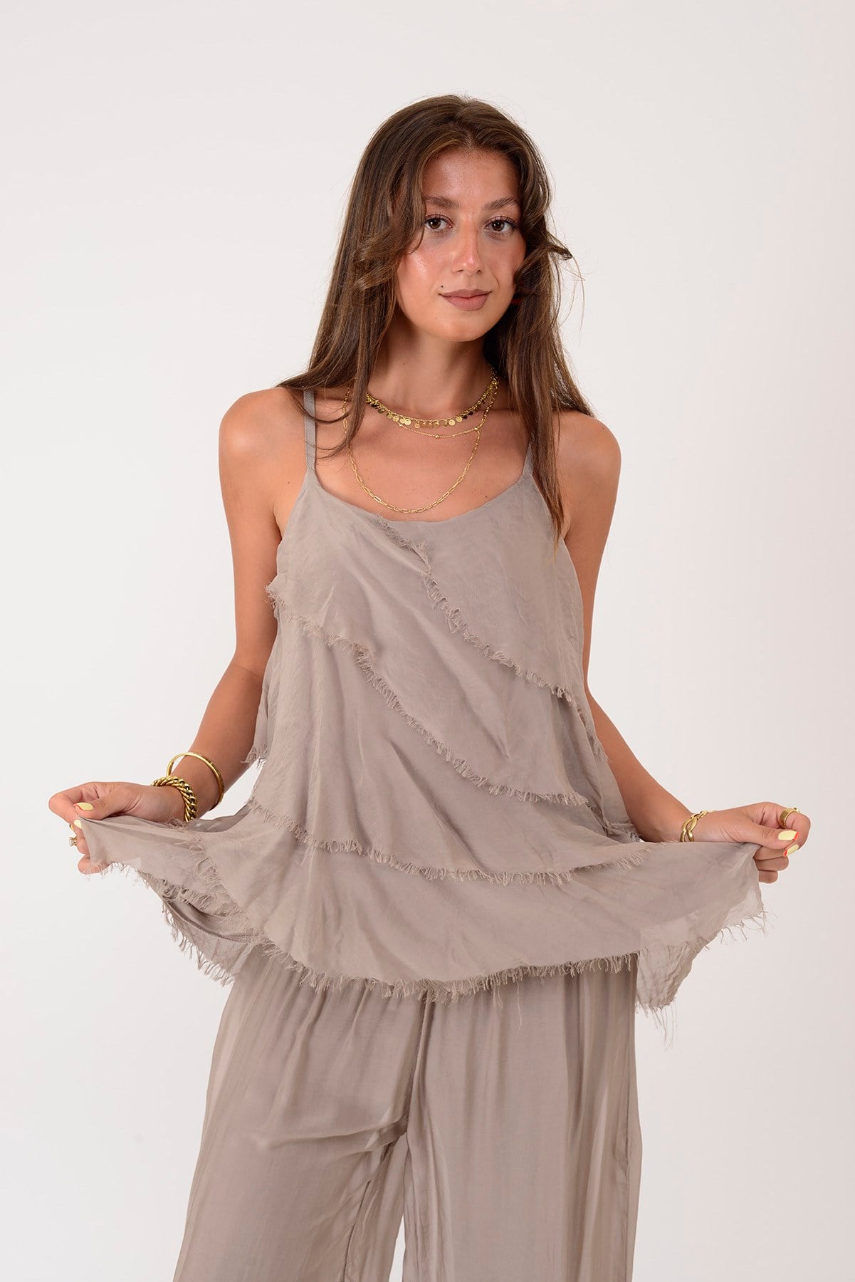 67370 KAT KAT ASKILI İPEK BLUZ