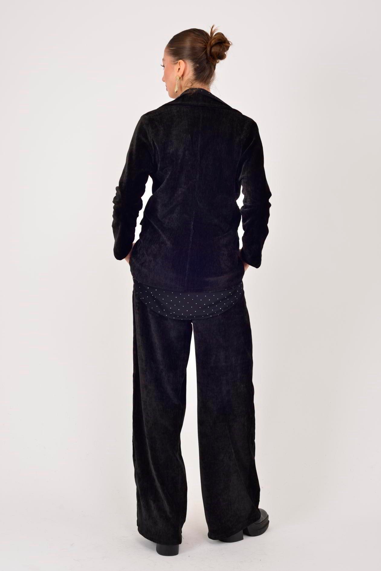 6829 KRUVAZE YAKA 2'Lİ KADİFE TAKIM