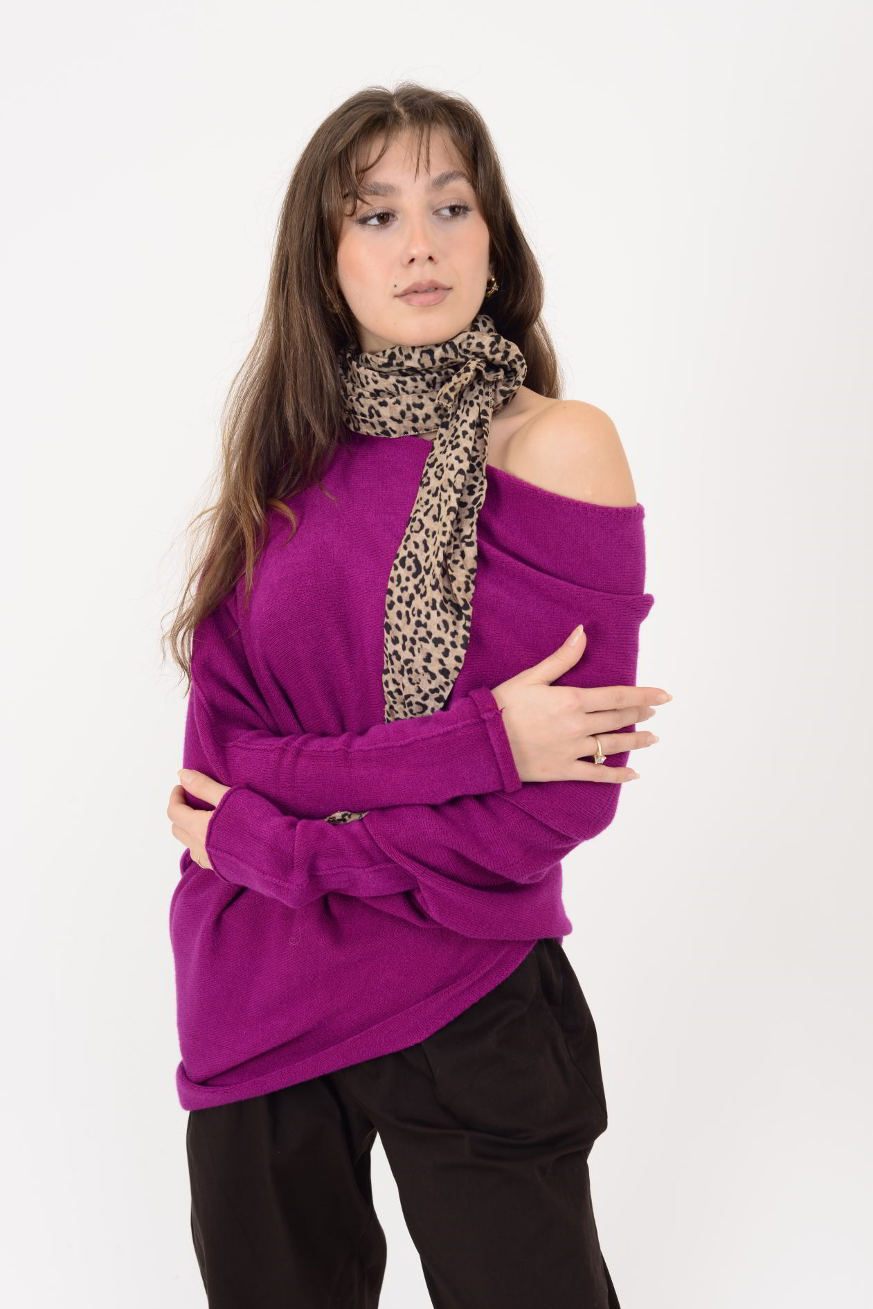 7109 TEK OMUZ ASİMETRİK KESİM TRİKO BLUZ