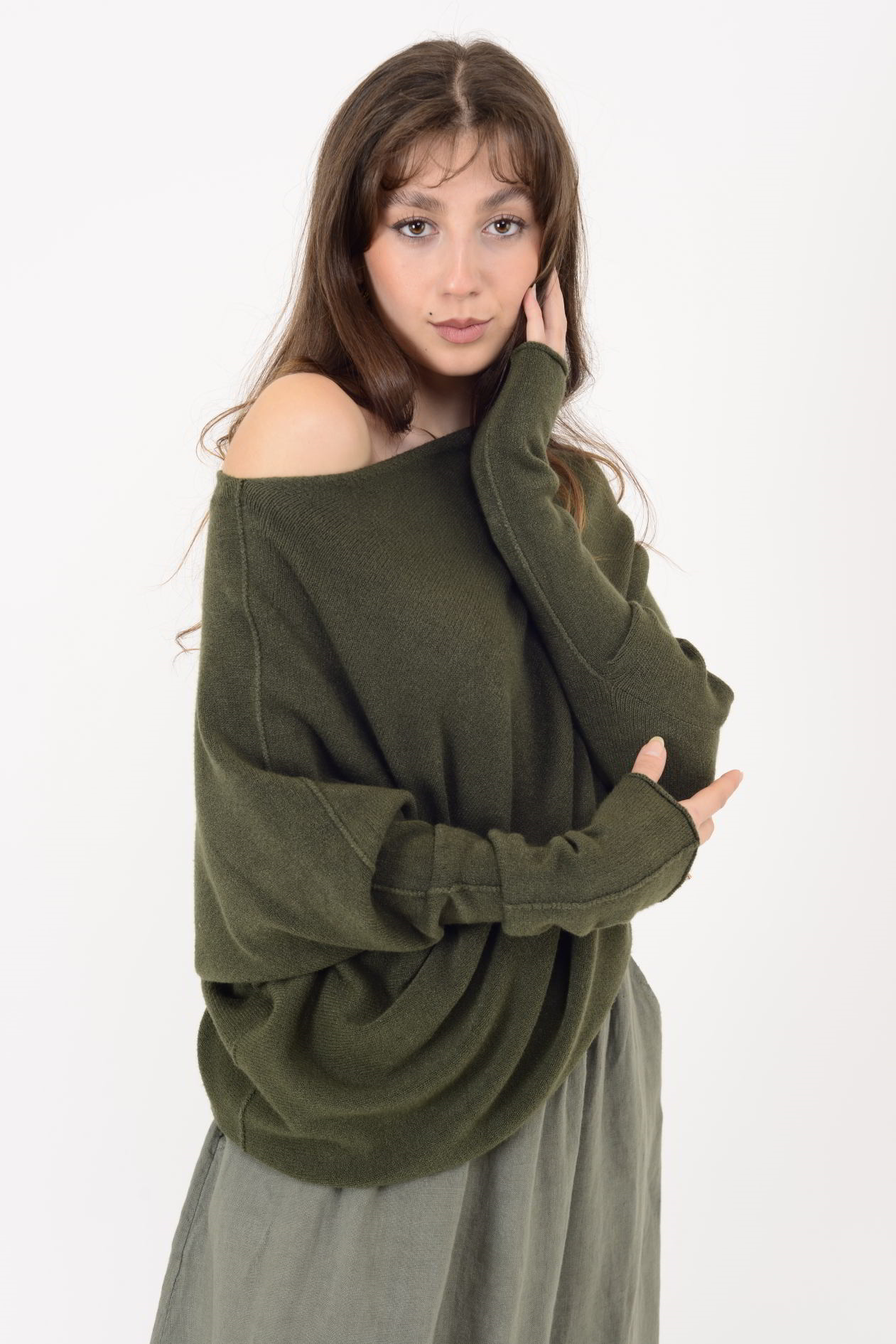 7109 TEK OMUZ ASİMETRİK KESİM TRİKO BLUZ