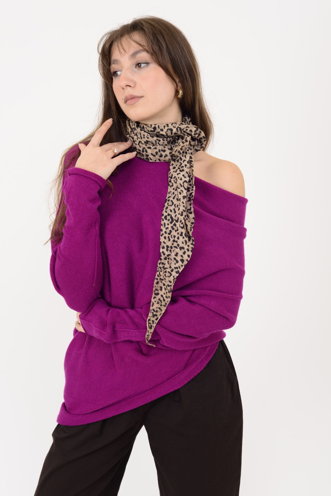 7109 TEK OMUZ ASİMETRİK KESİM TRİKO BLUZ