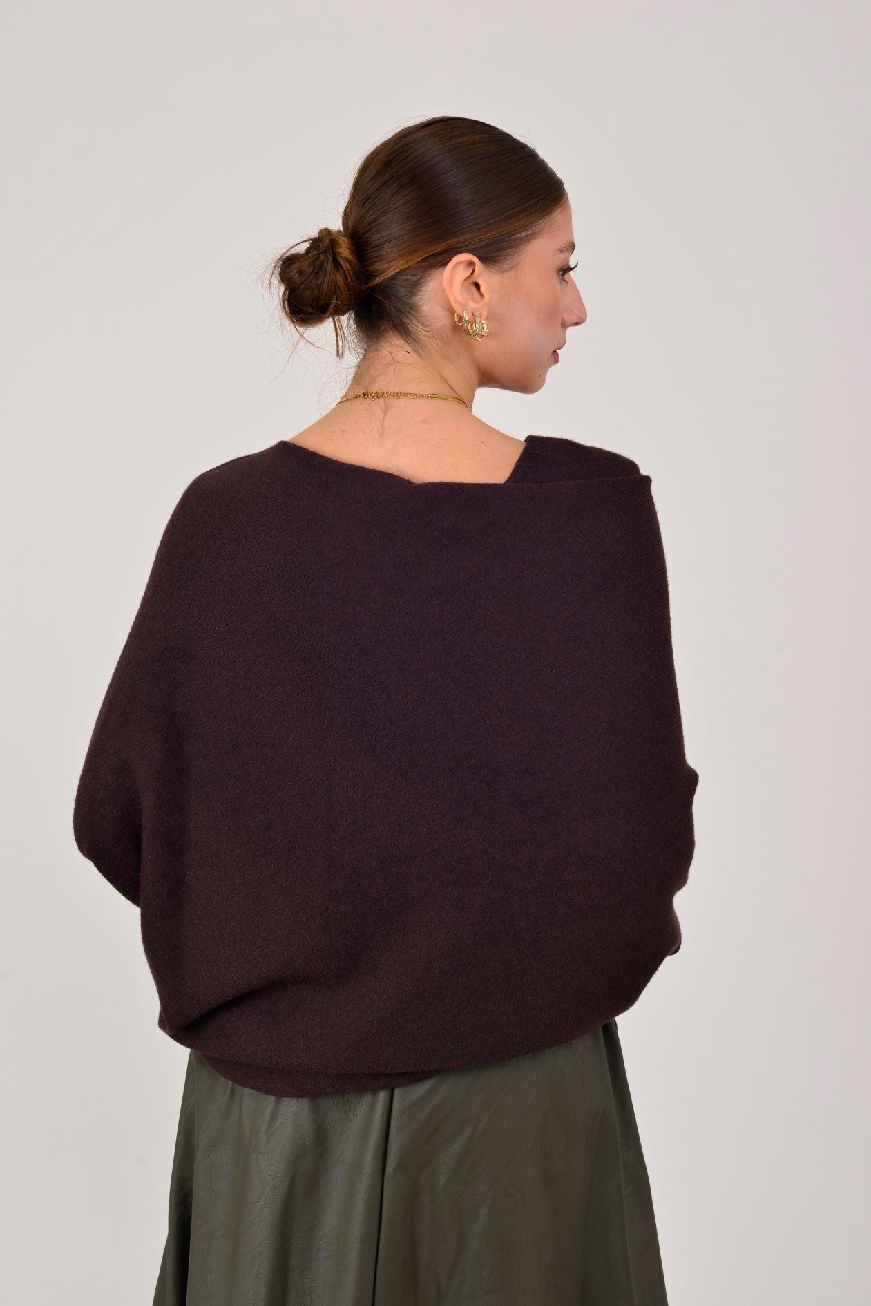 7109 TEK OMUZ ASİMETRİK KESİM TRİKO BLUZ