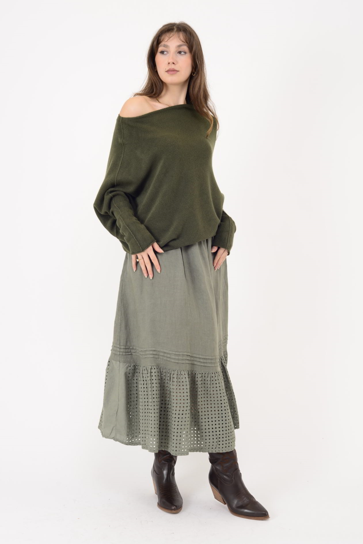 7109 TEK OMUZ ASİMETRİK KESİM TRİKO BLUZ