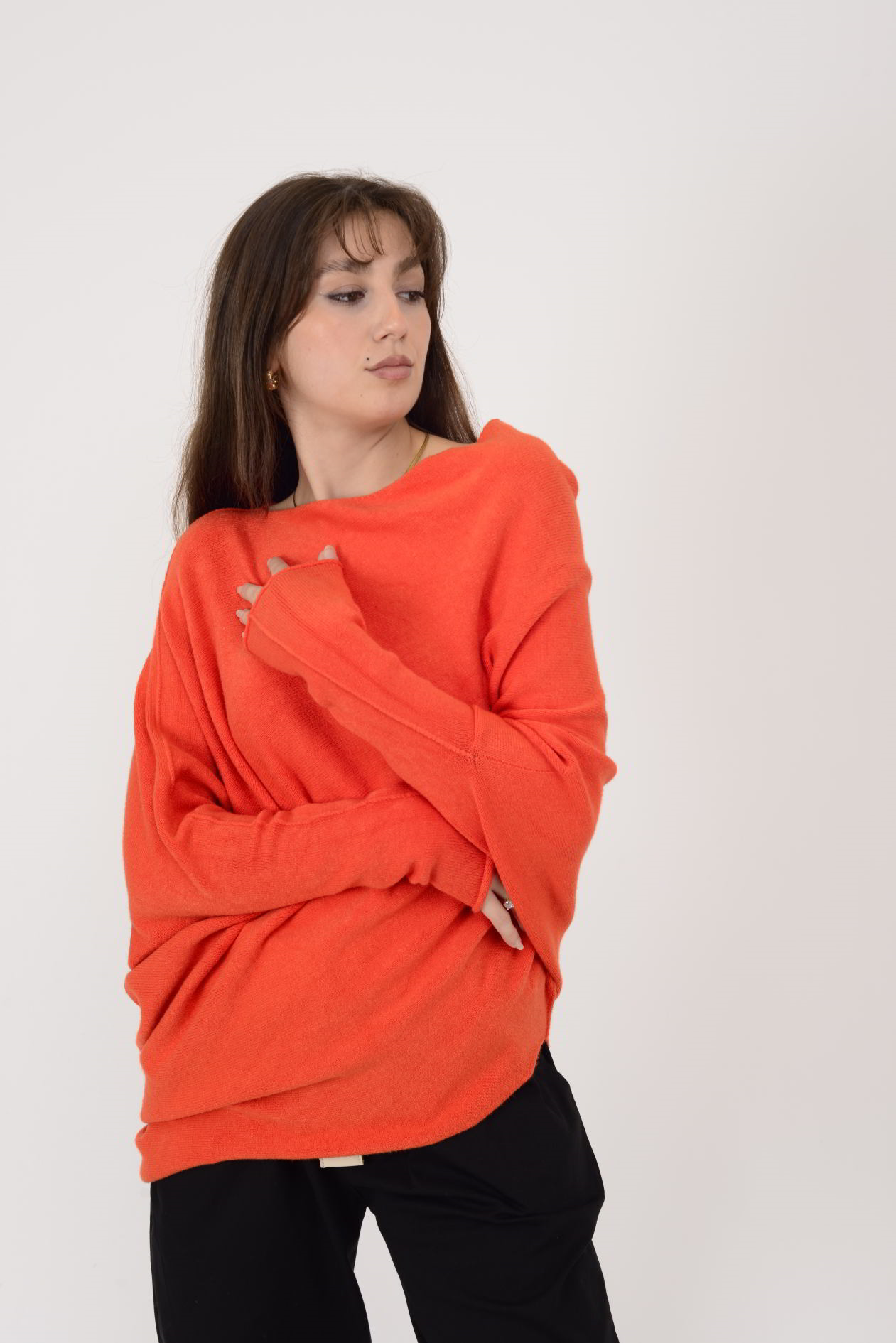 7109 TEK OMUZ ASİMETRİK KESİM TRİKO BLUZ