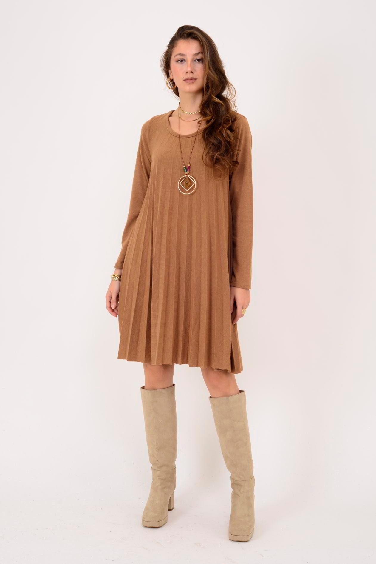 71653 PİLELİ TRİKO ELBİSE