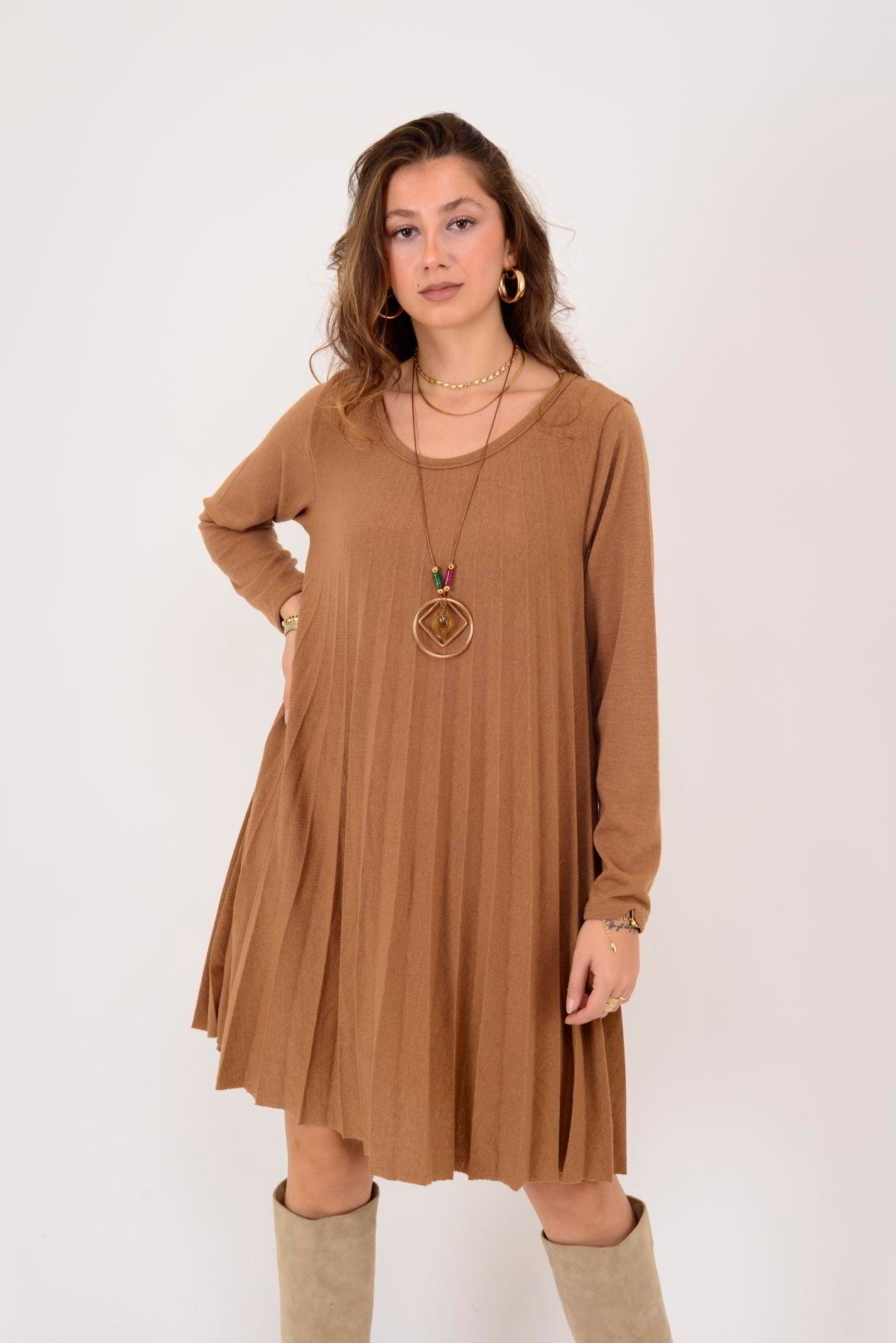 71653 PİLELİ TRİKO ELBİSE