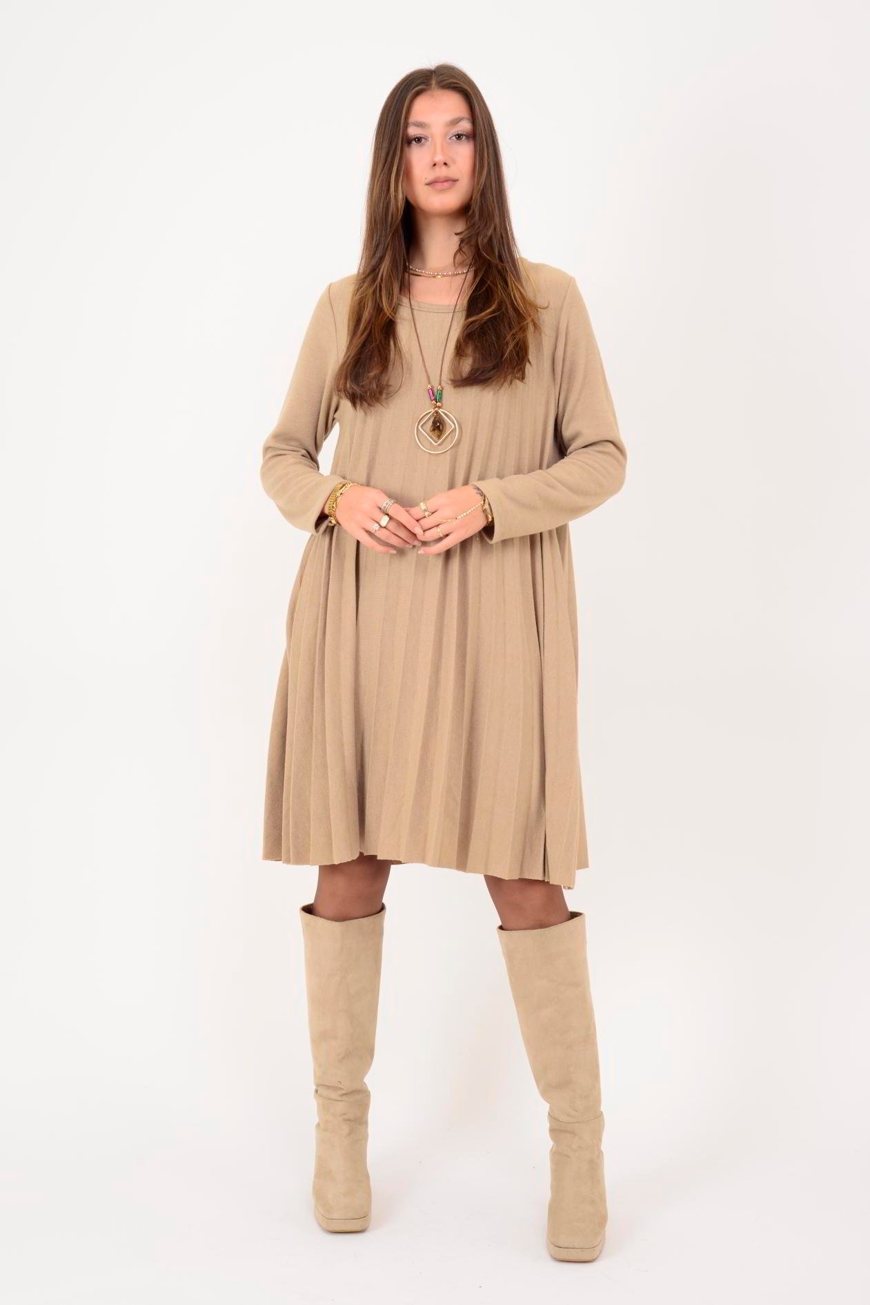 71653 PİLELİ TRİKO ELBİSE