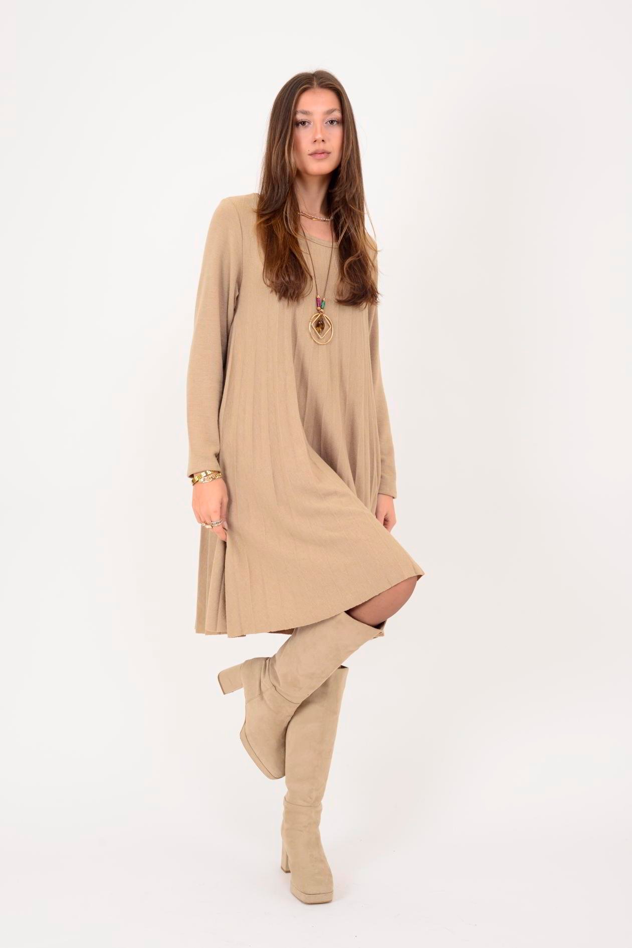 71653 PİLELİ TRİKO ELBİSE