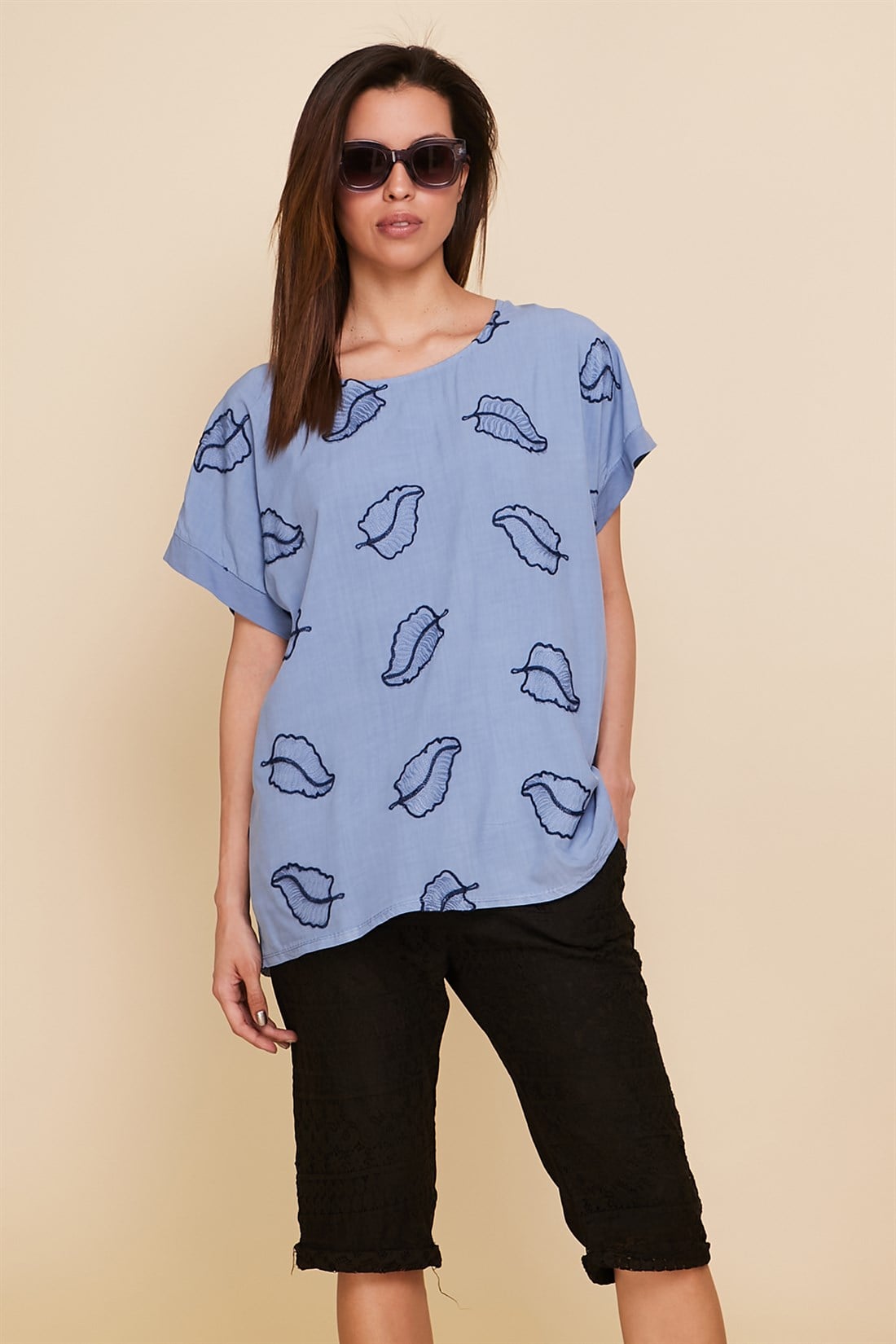 71803 YAPRAK İŞLEME BLUZ