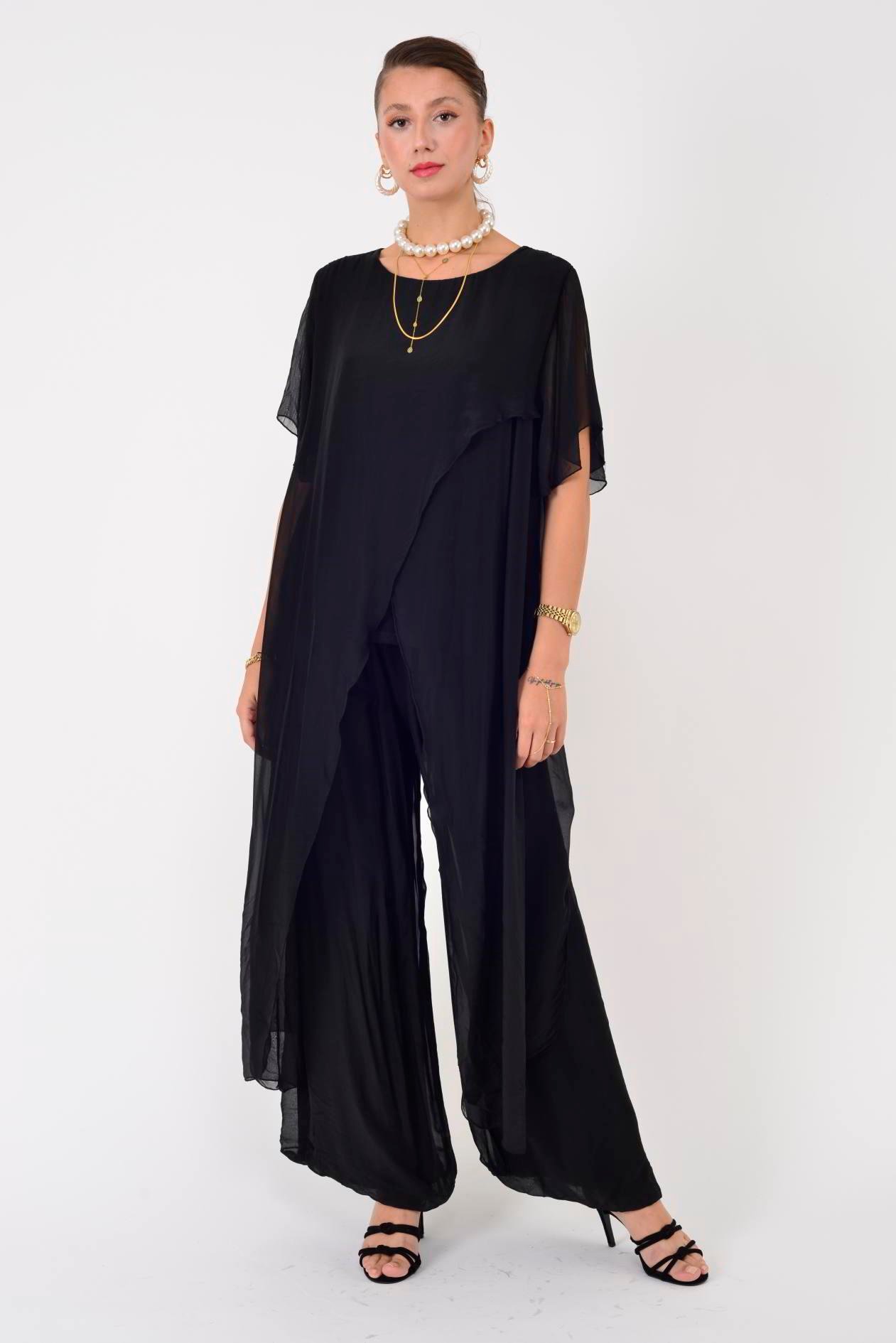 7246 LUIZA ASİMETRİK DETAY 2'Lİ İPEK TAKIM