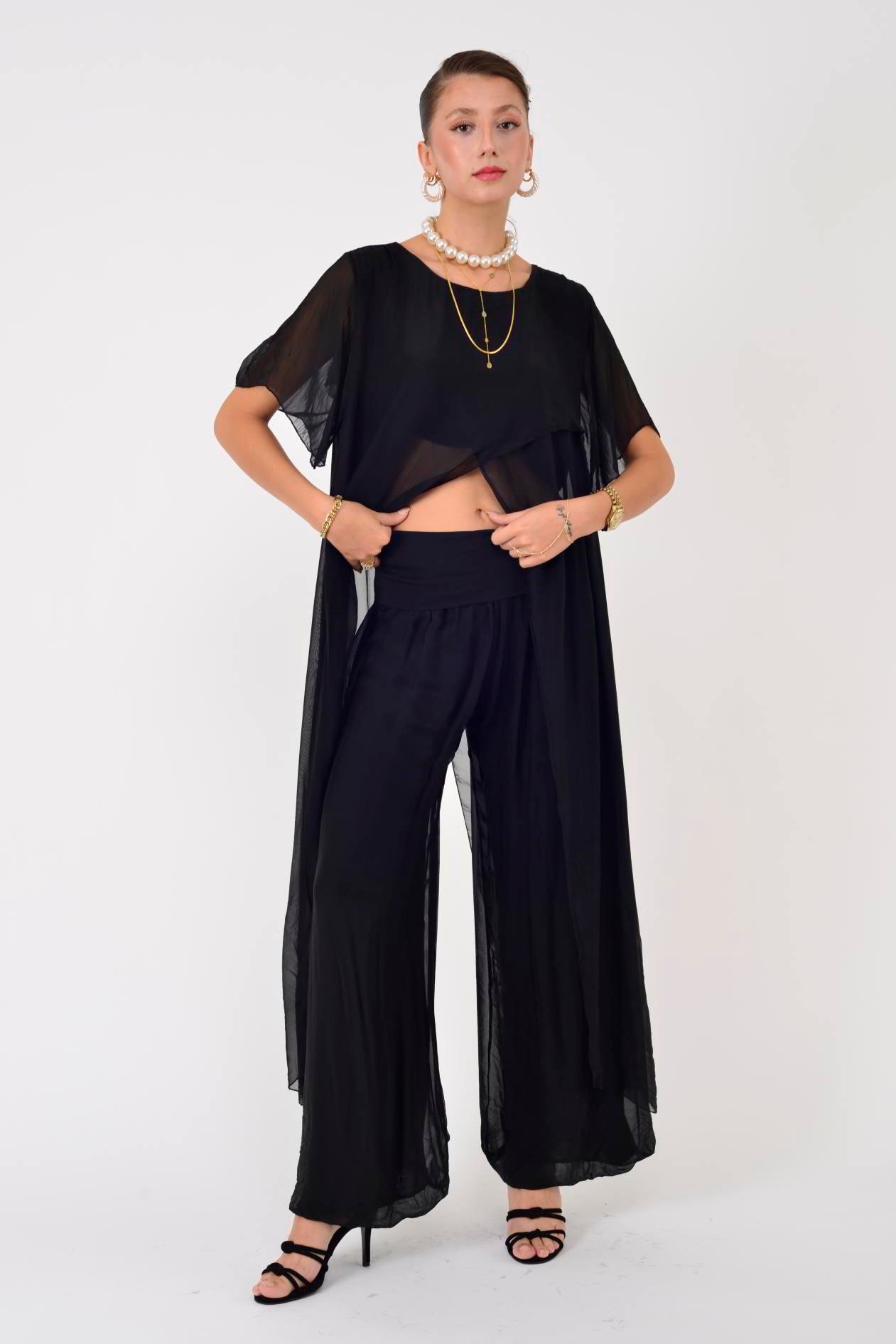 7246 LUIZA ASİMETRİK DETAY 2'Lİ İPEK TAKIM