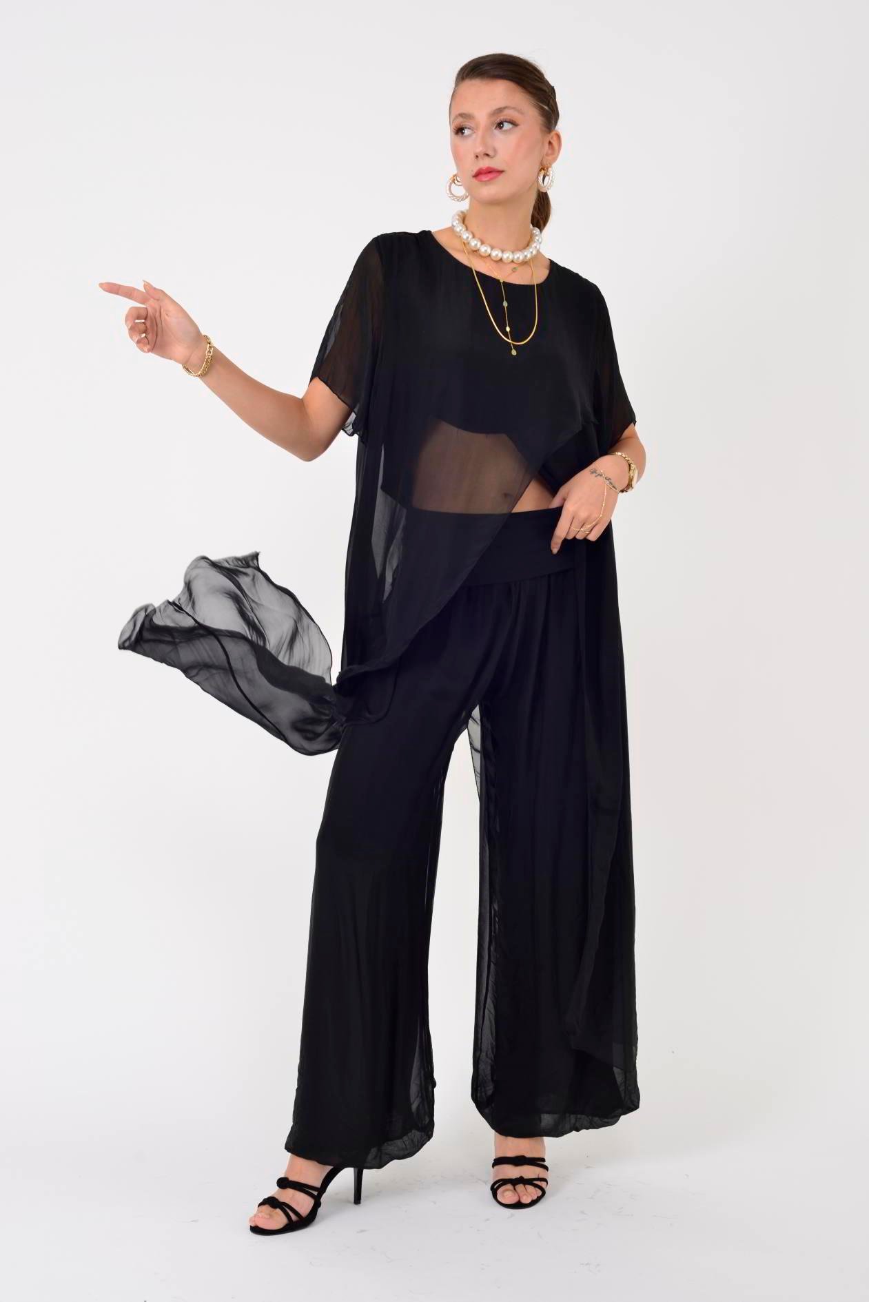 7246 LUIZA ASİMETRİK DETAY 2'Lİ İPEK TAKIM