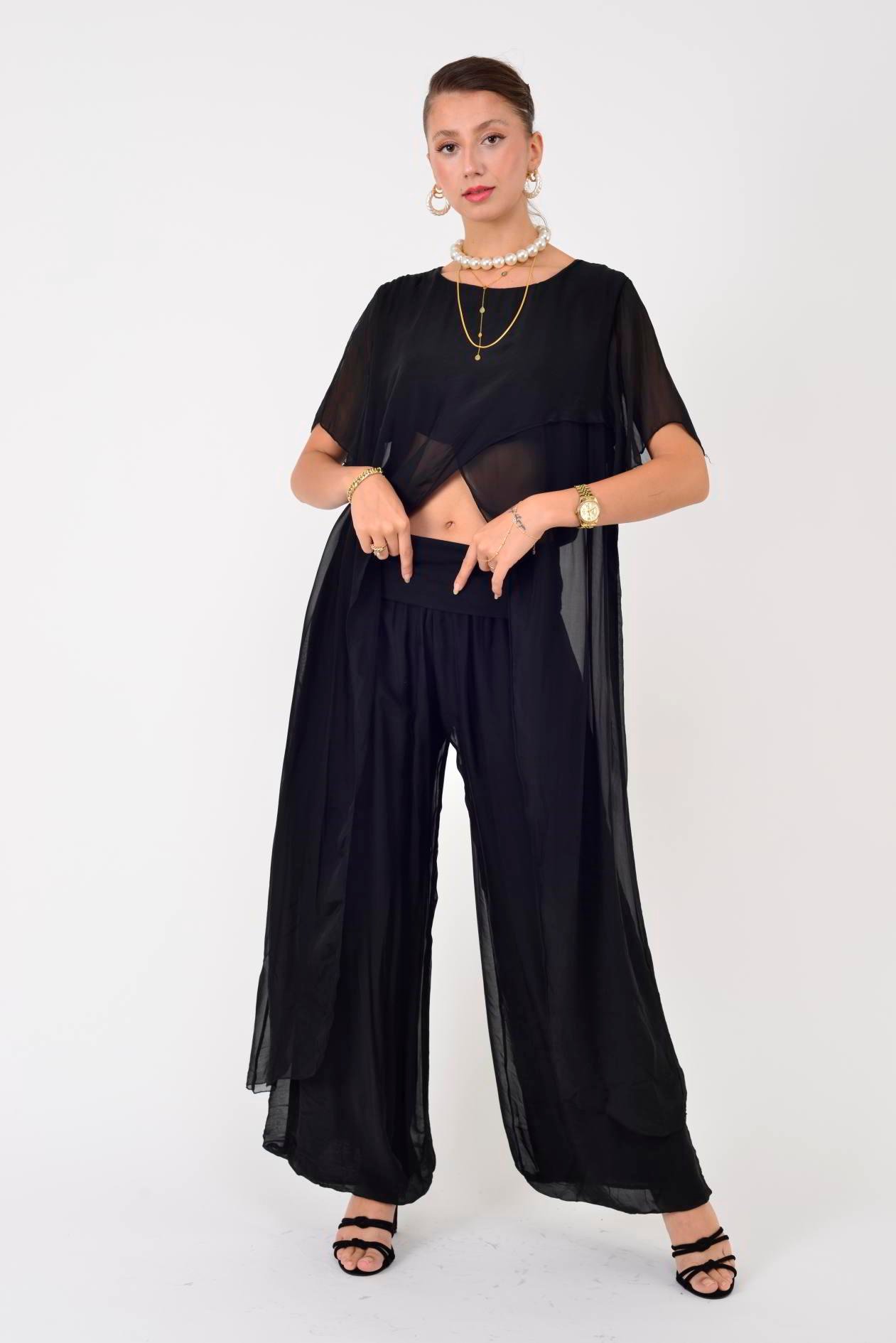 7246 LUIZA ASİMETRİK DETAY 2'Lİ İPEK TAKIM