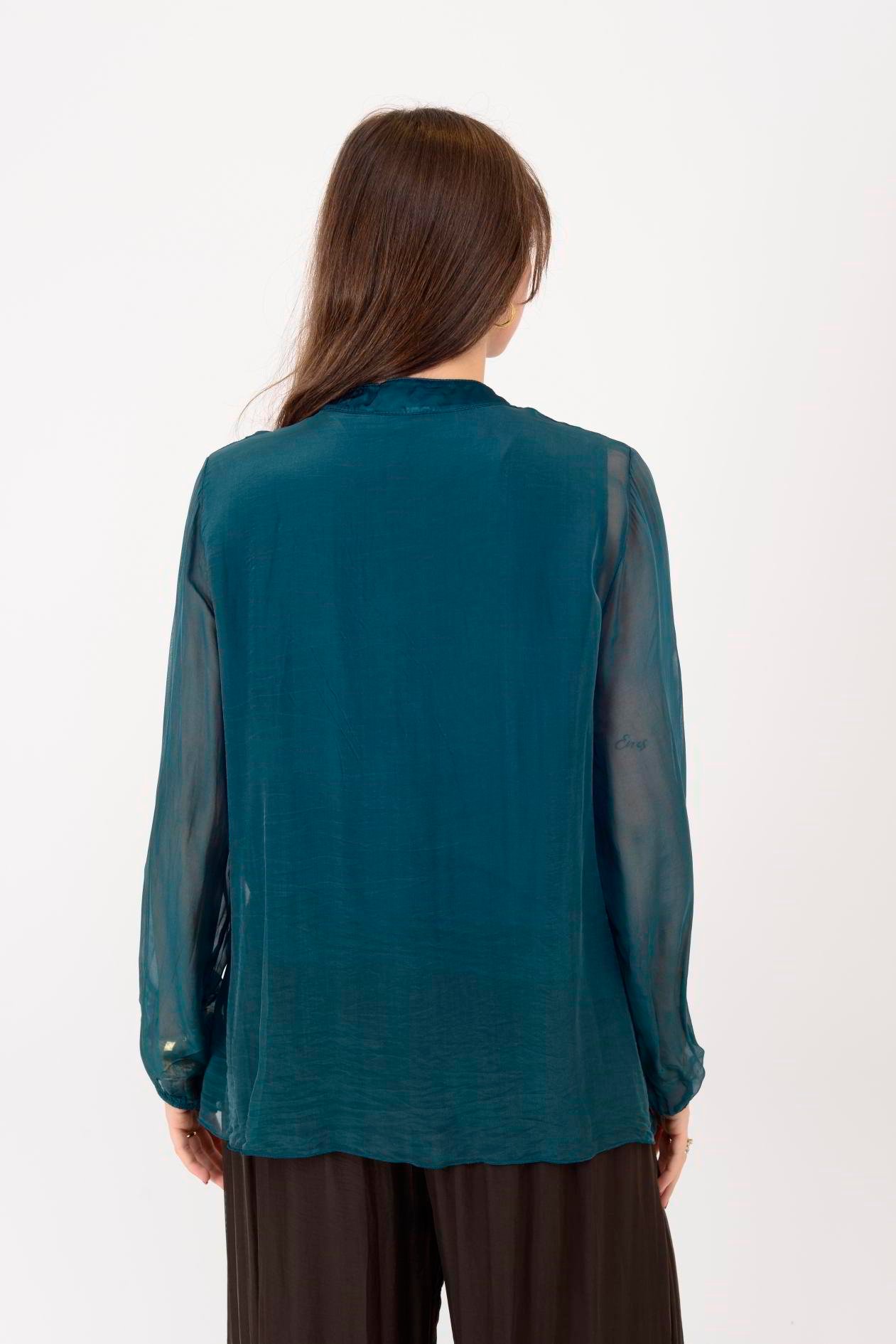 7322 COSTELLO FIRFIR DETAYLI İPEK BLUZ