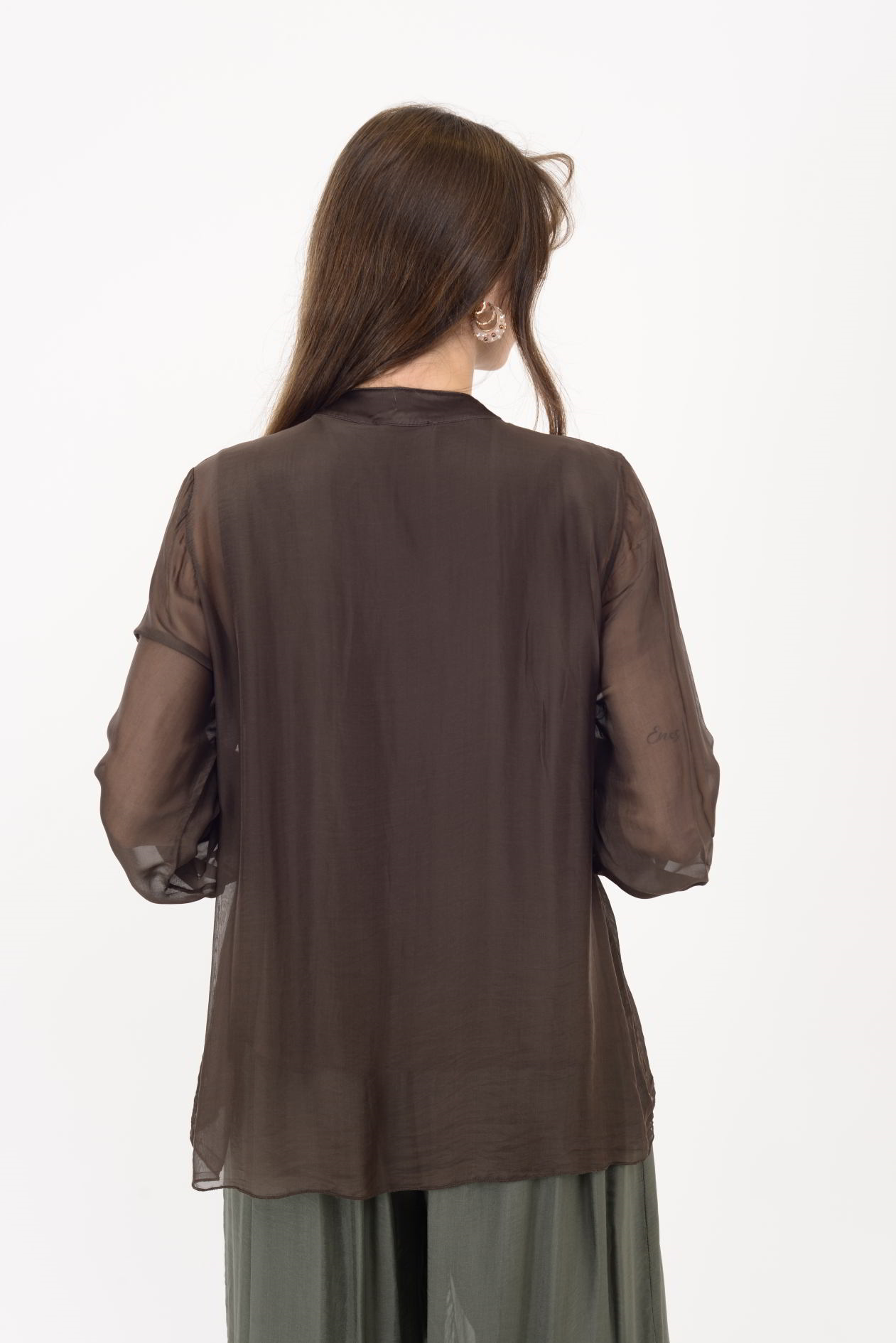 7322 COSTELLO FIRFIR DETAYLI İPEK BLUZ