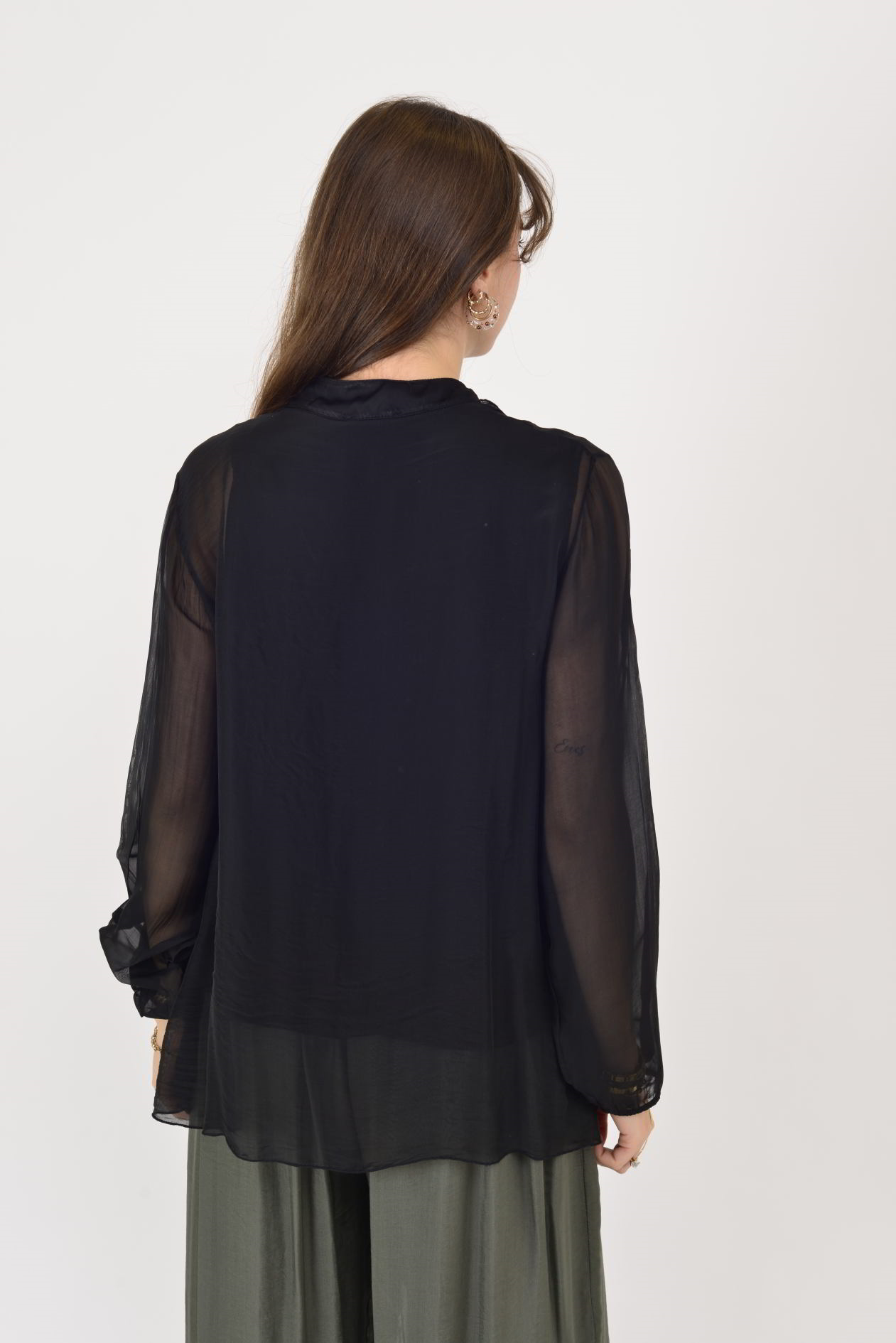 7322 COSTELLO FIRFIR DETAYLI İPEK BLUZ