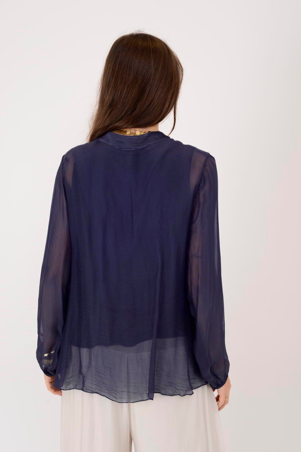 7322 COSTELLO FIRFIR DETAYLI İPEK BLUZ