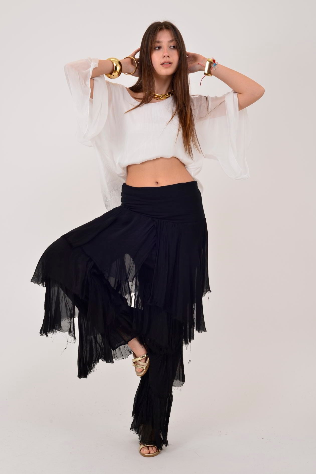 7539 KAT KAT İPEK PANTOLON