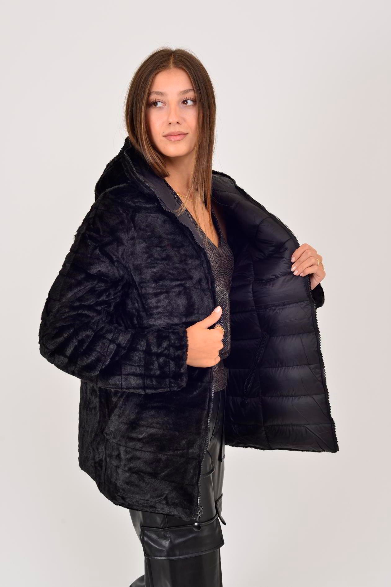 755 TWIN KÜRK DETAYLI ÇİFT TARAFLI MONT