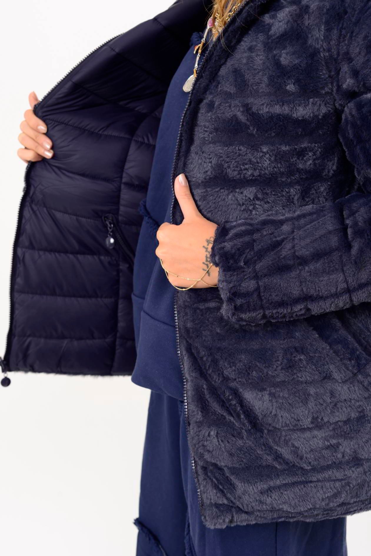 755 TWIN KÜRK DETAYLI ÇİFT TARAFLI MONT