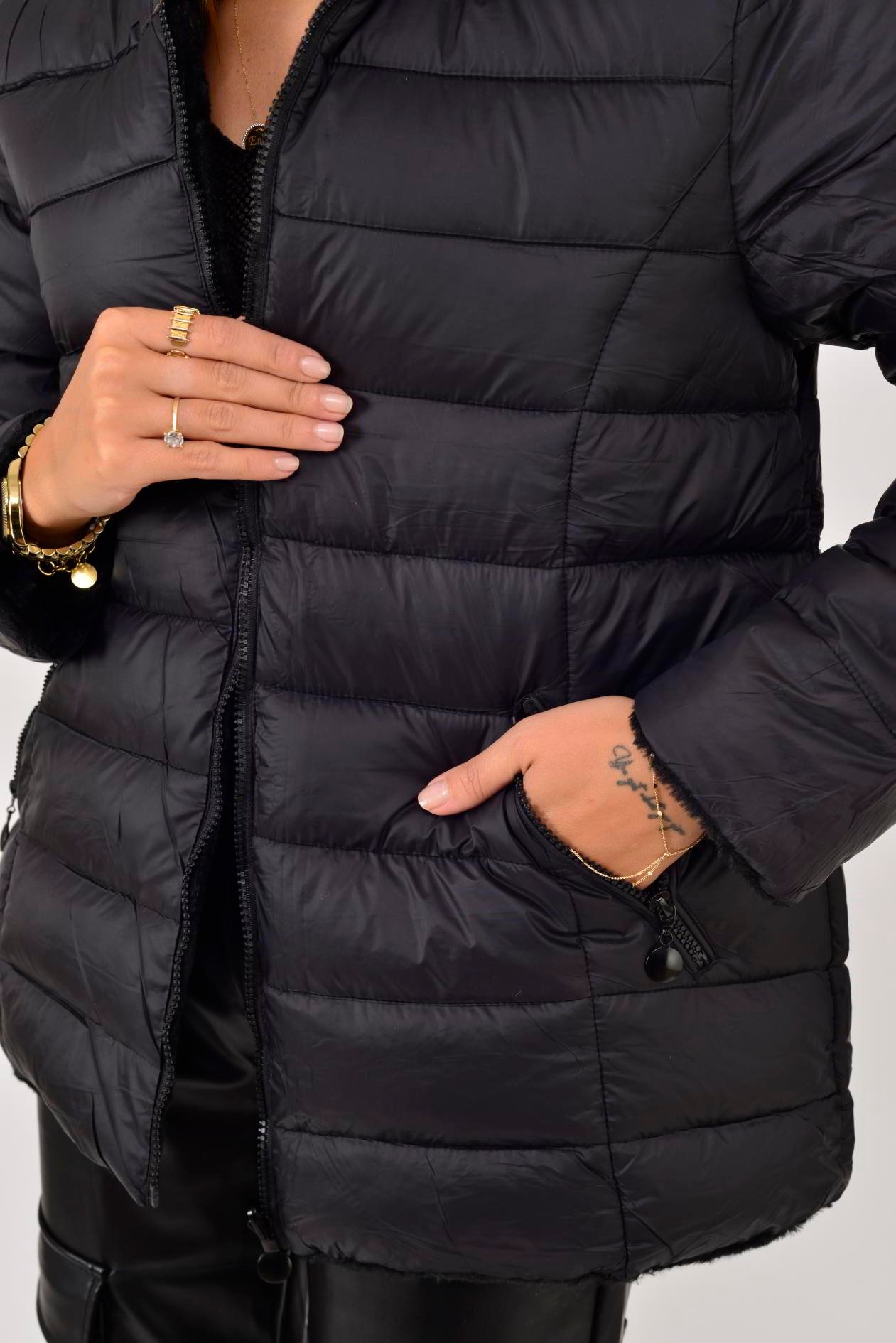 755 TWIN KÜRK DETAYLI ÇİFT TARAFLI MONT