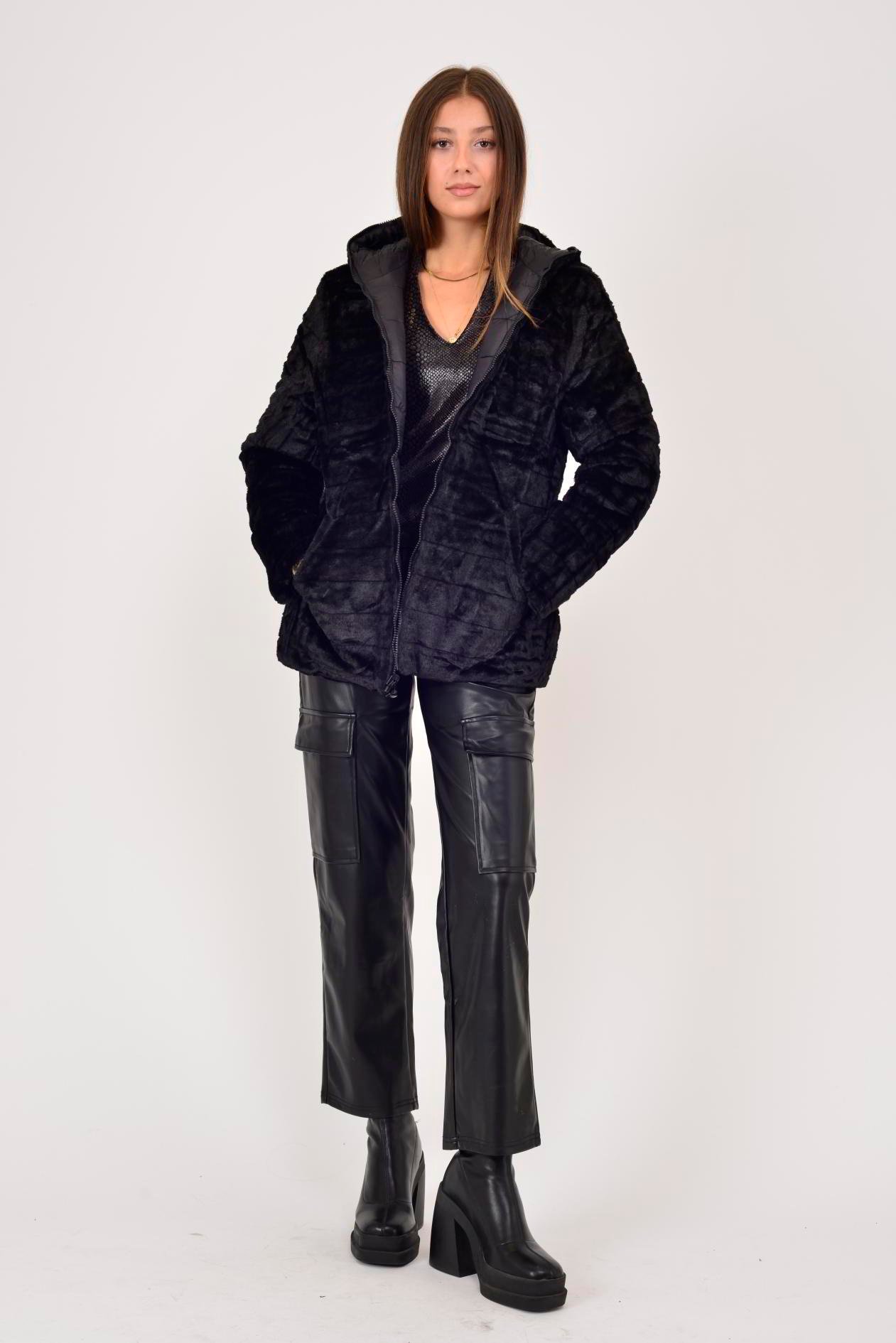 755 TWIN KÜRK DETAYLI ÇİFT TARAFLI MONT