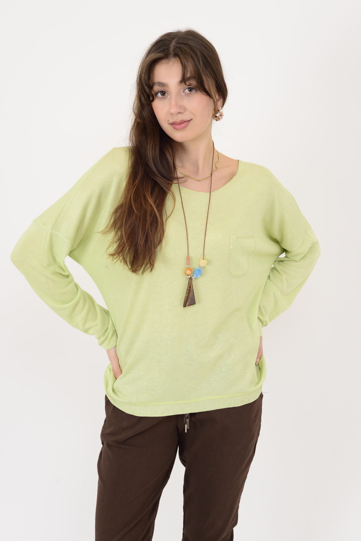 7646 CEP DETAYLI SİMLİ BLUZ