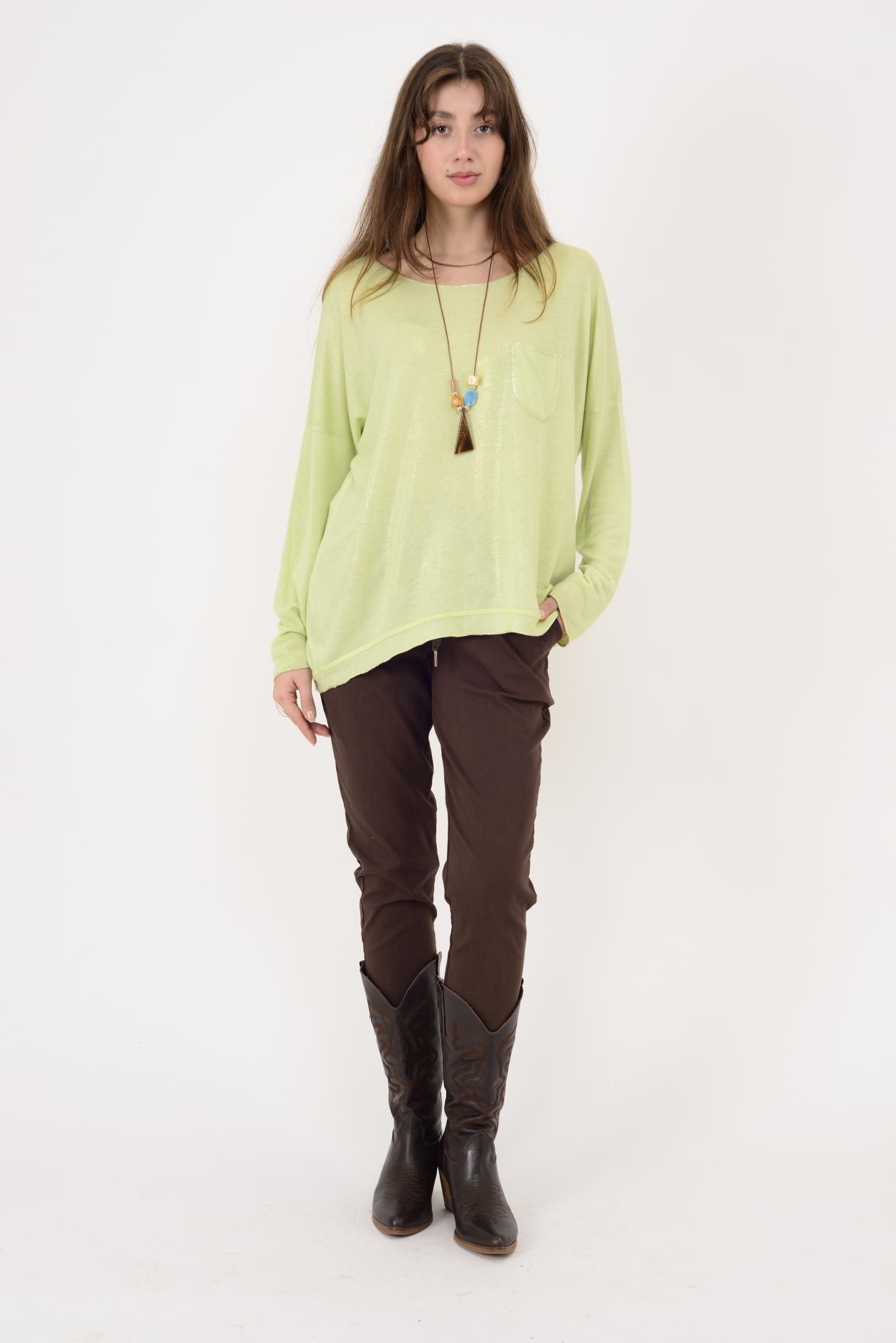 7646 CEP DETAYLI SİMLİ BLUZ