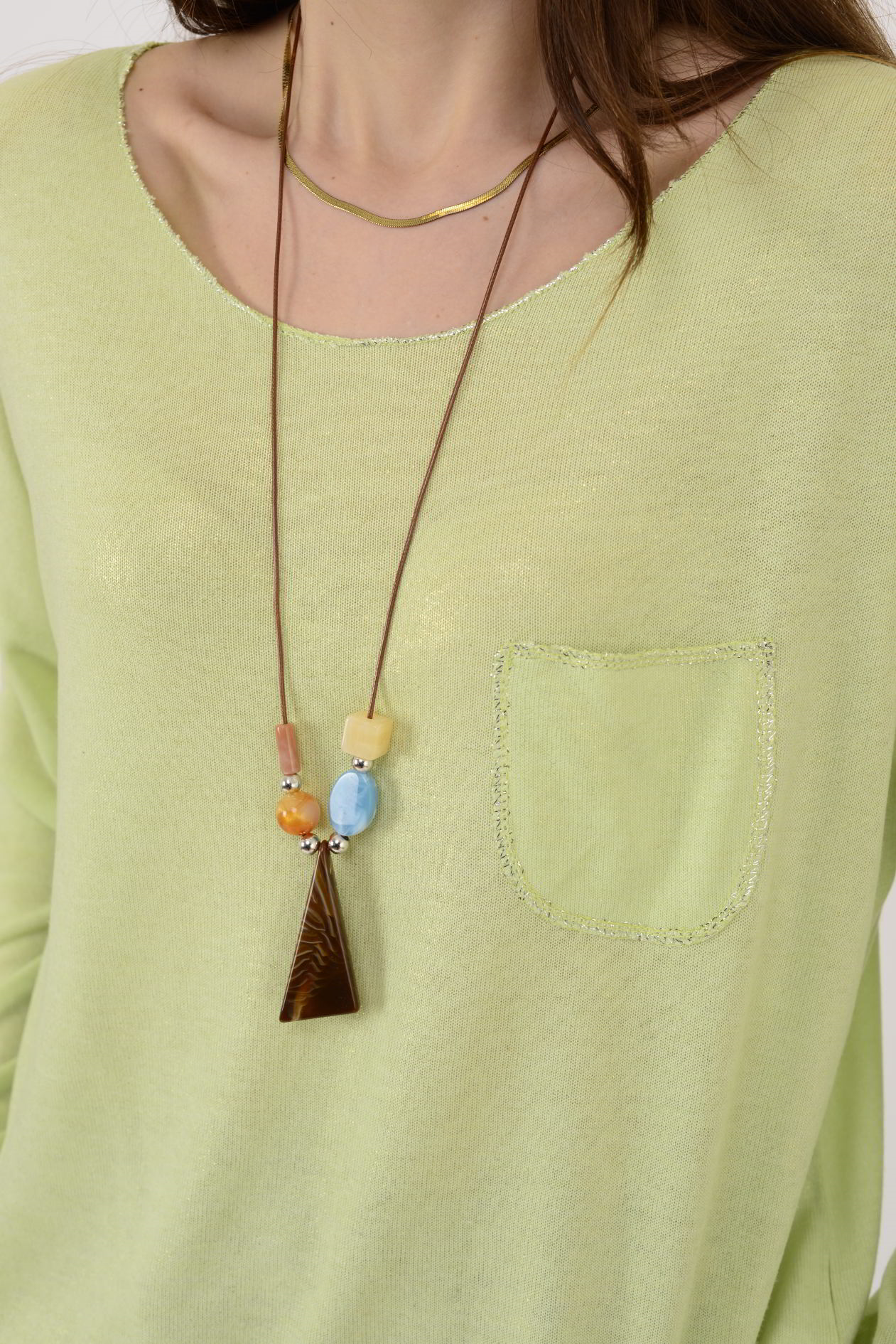 7646 CEP DETAYLI SİMLİ BLUZ