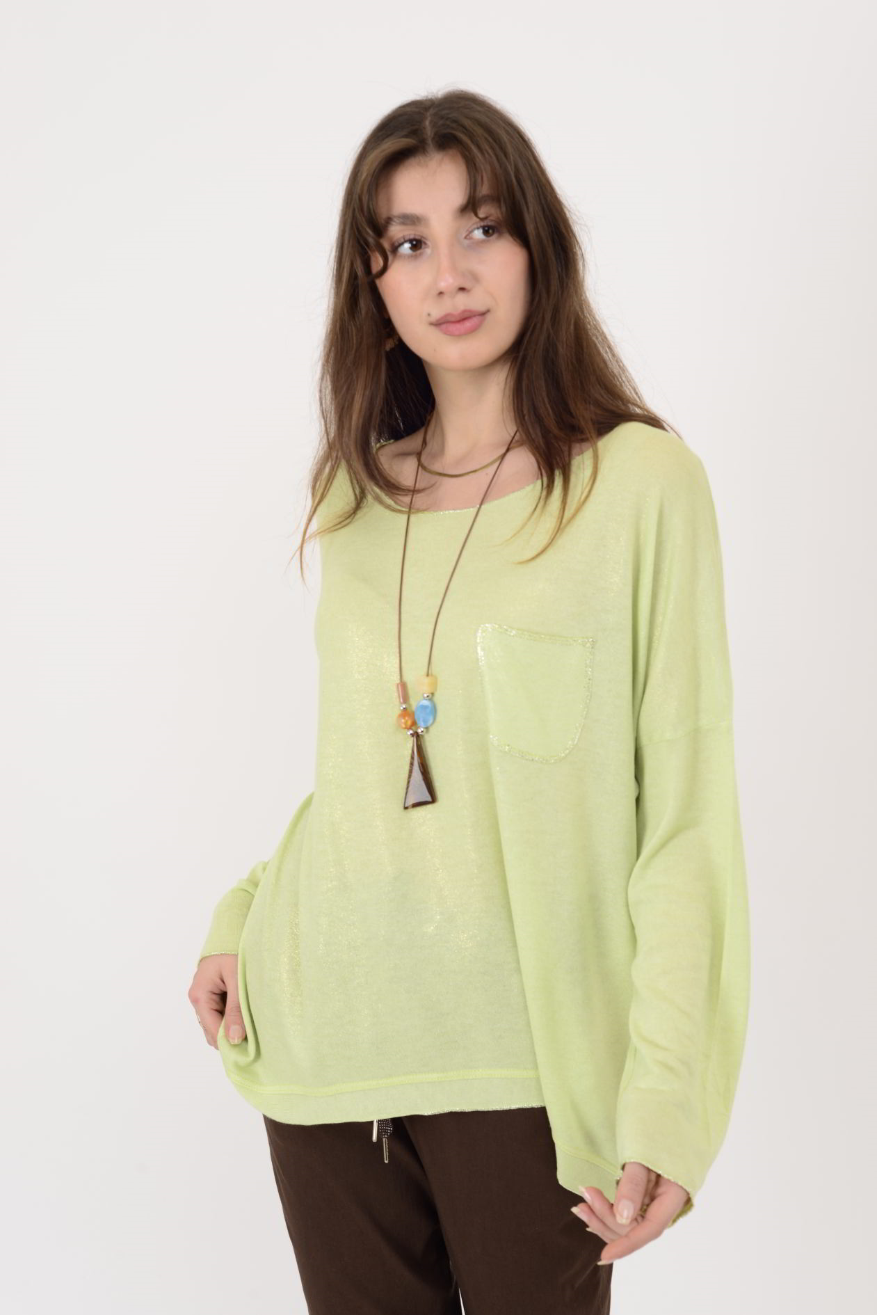 7646 CEP DETAYLI SİMLİ BLUZ