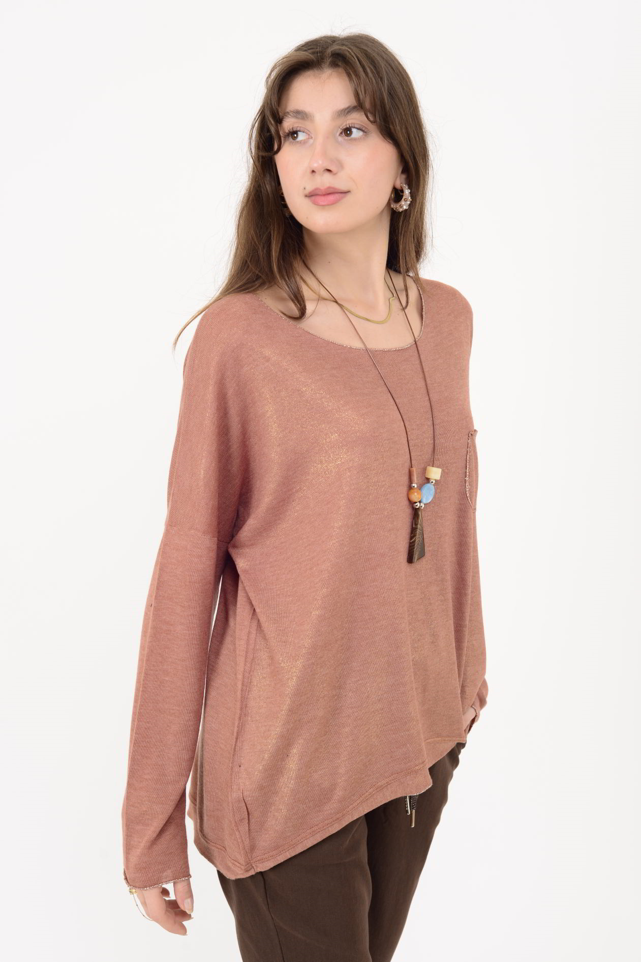 7646 CEP DETAYLI SİMLİ BLUZ