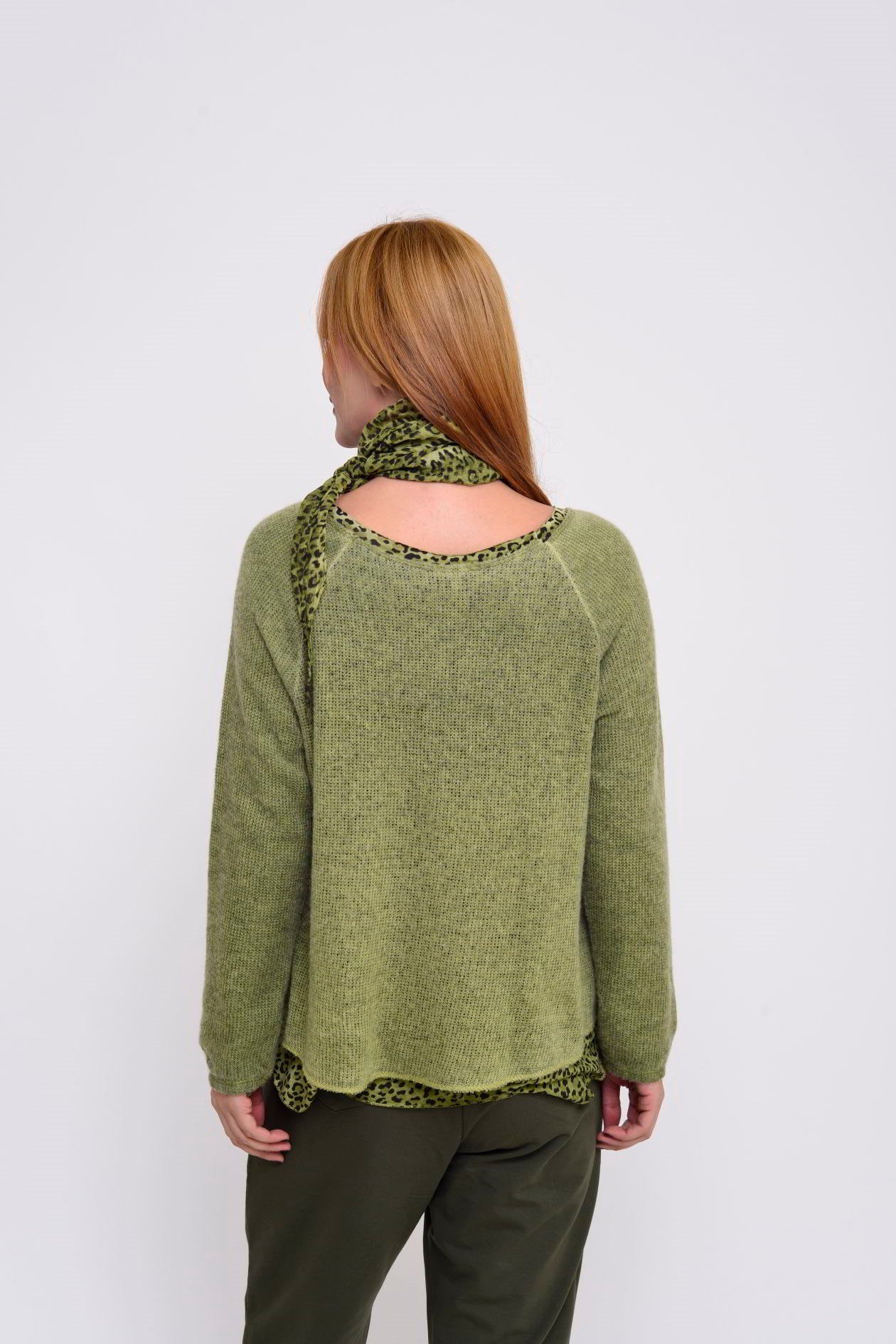803461 FULAR DETAYLI 2Lİ LEOPAR DETAYLI TRİKO KAZAK