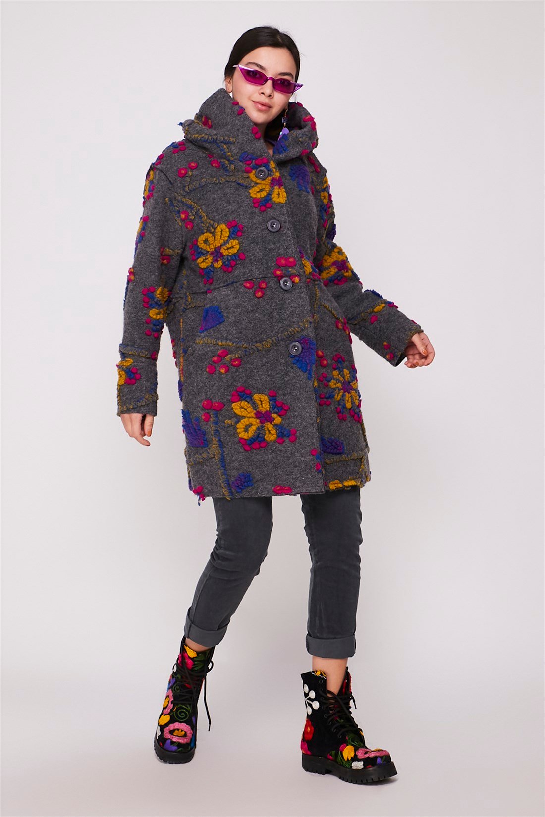 8073-4 FLORAL KEÇE KABAN