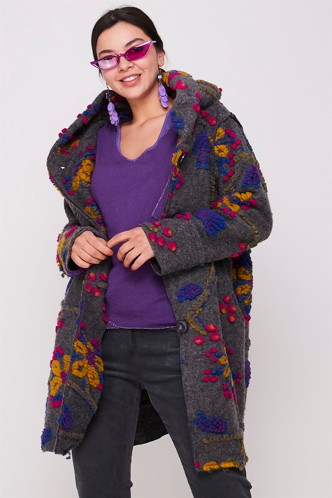 8073-4 FLORAL KEÇE KABAN