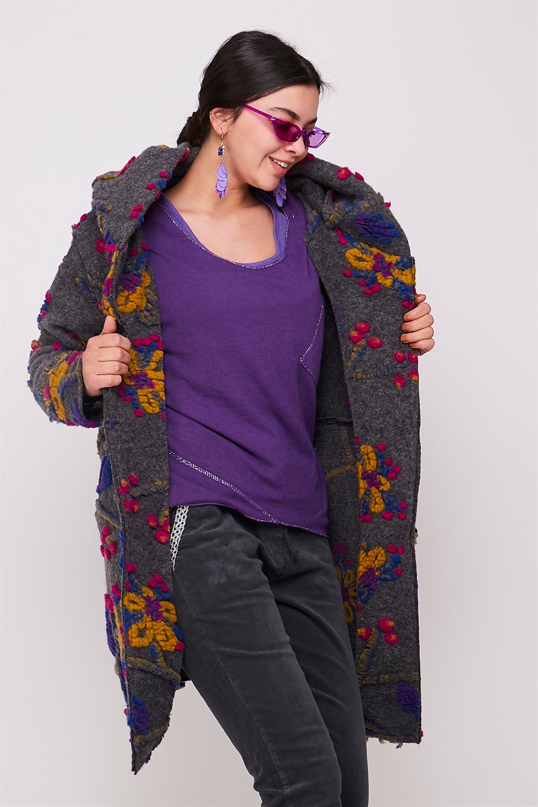 8073-4 FLORAL KEÇE KABAN
