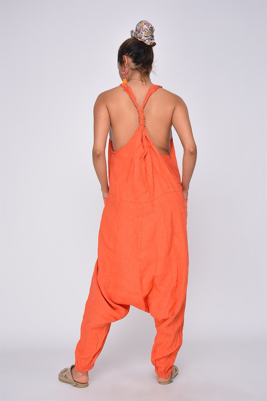 8253 PLAIN LINEN SHALWAR JUMPSUIT
