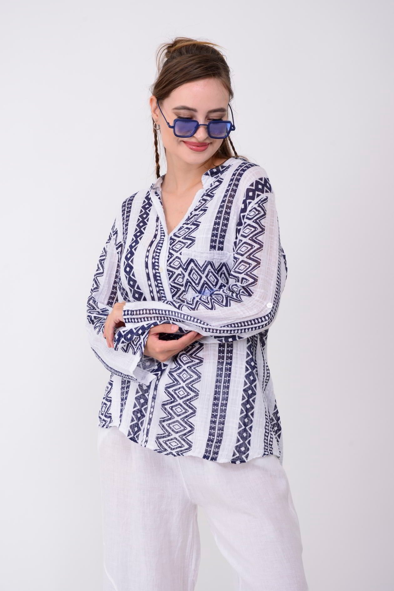83931 GEOMETRİK DESENLİ GÖMLEK