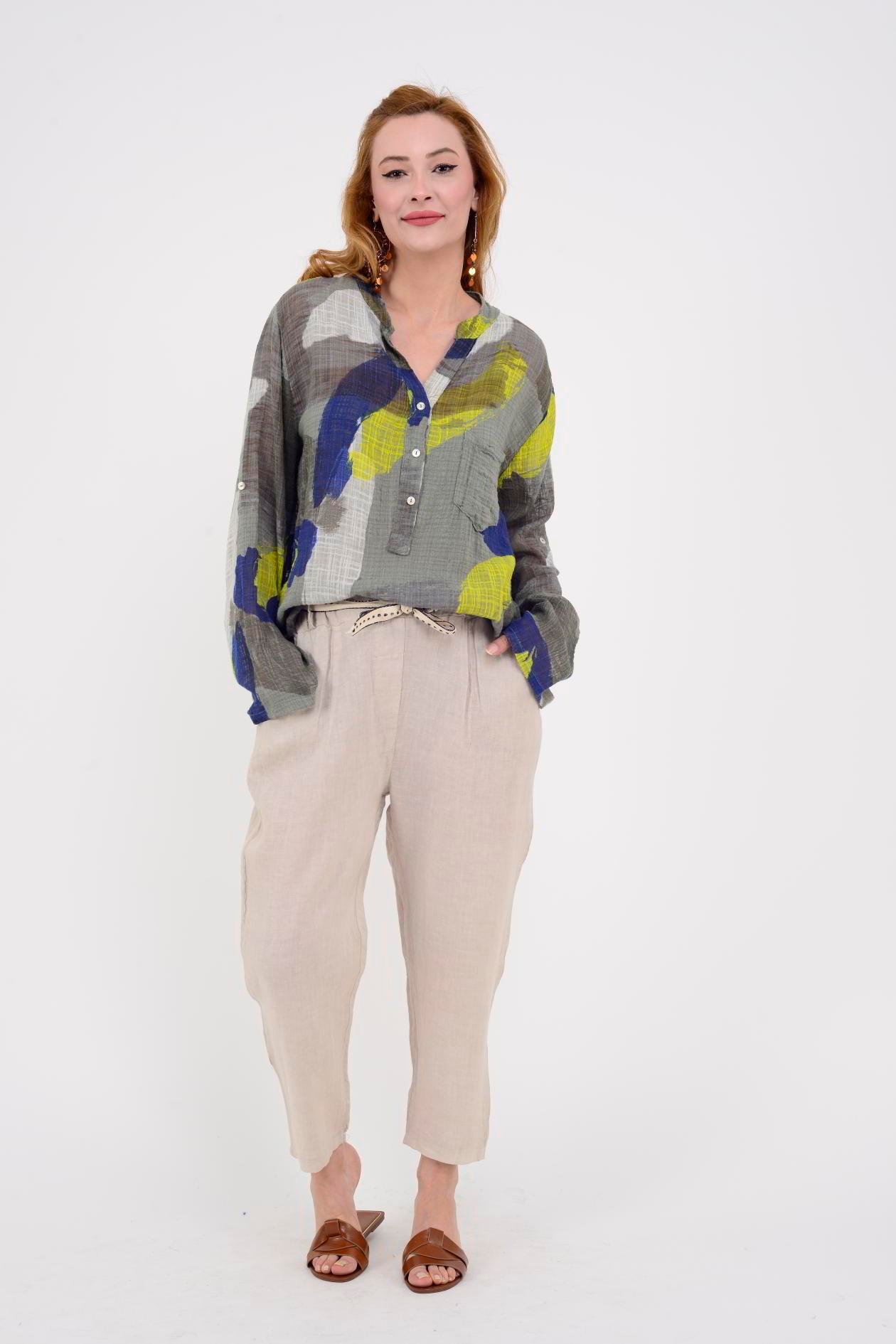 83931 PATCHWORK DESEN GÖMLEK