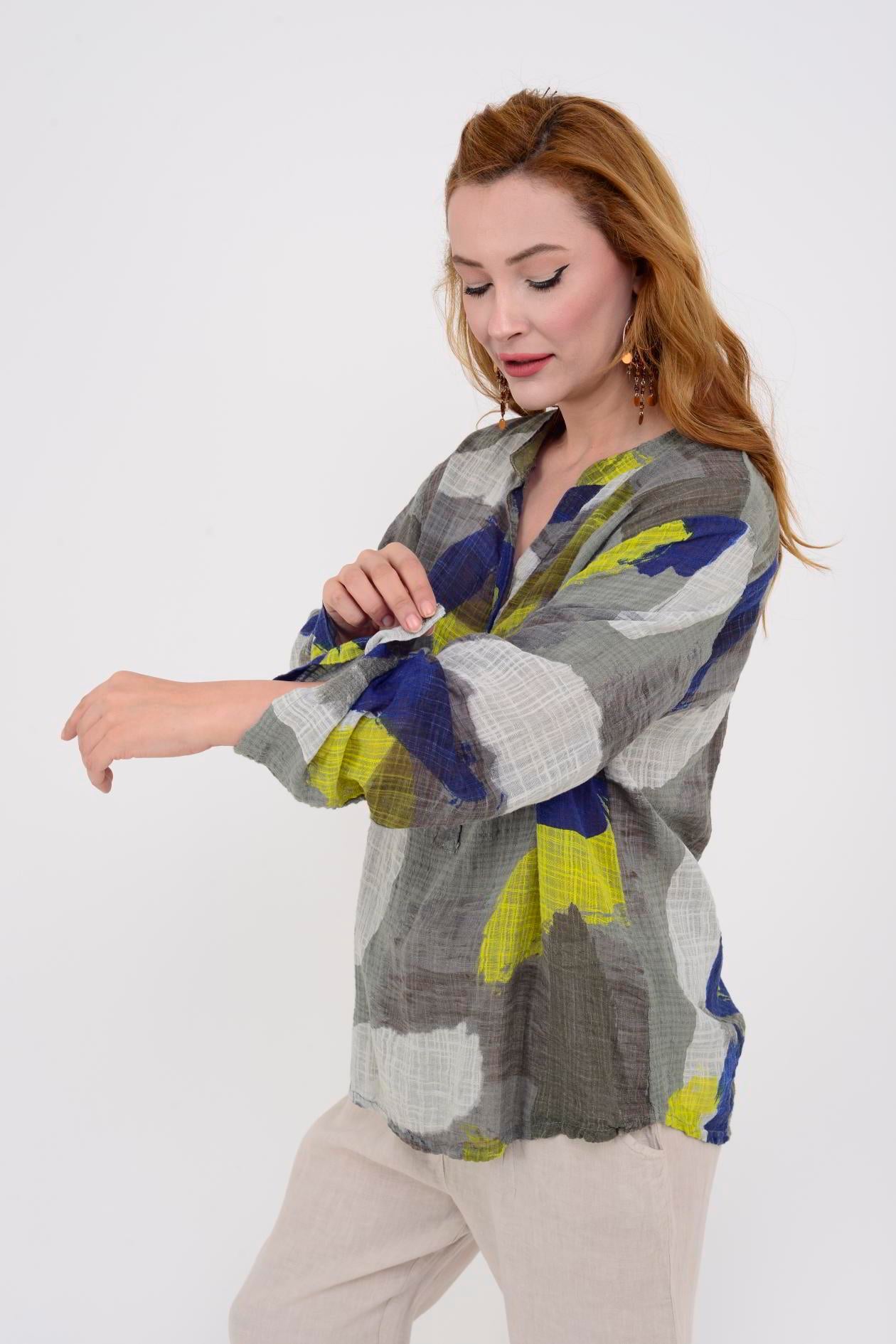 83931 PATCHWORK DESEN GÖMLEK