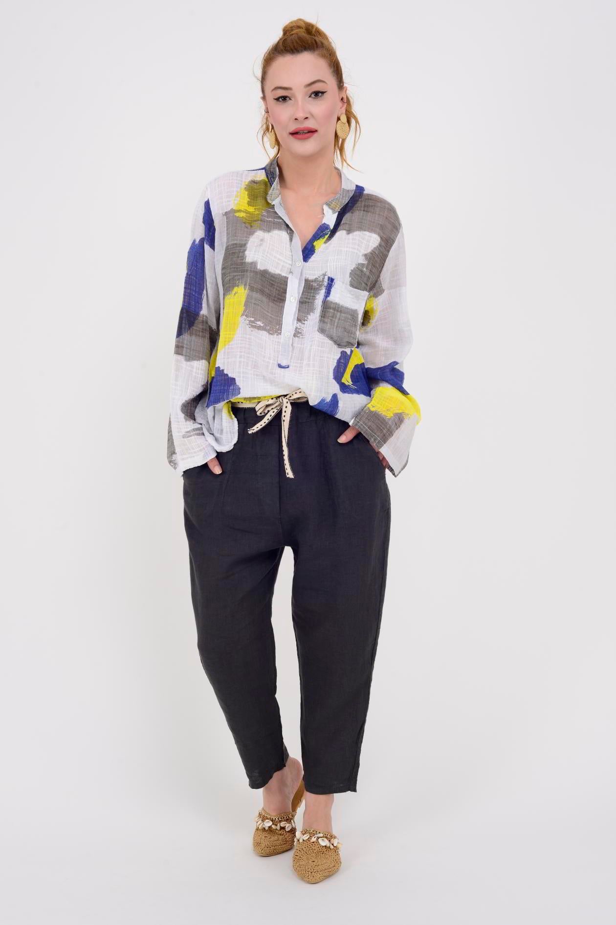 83931 PATCHWORK DESEN GÖMLEK