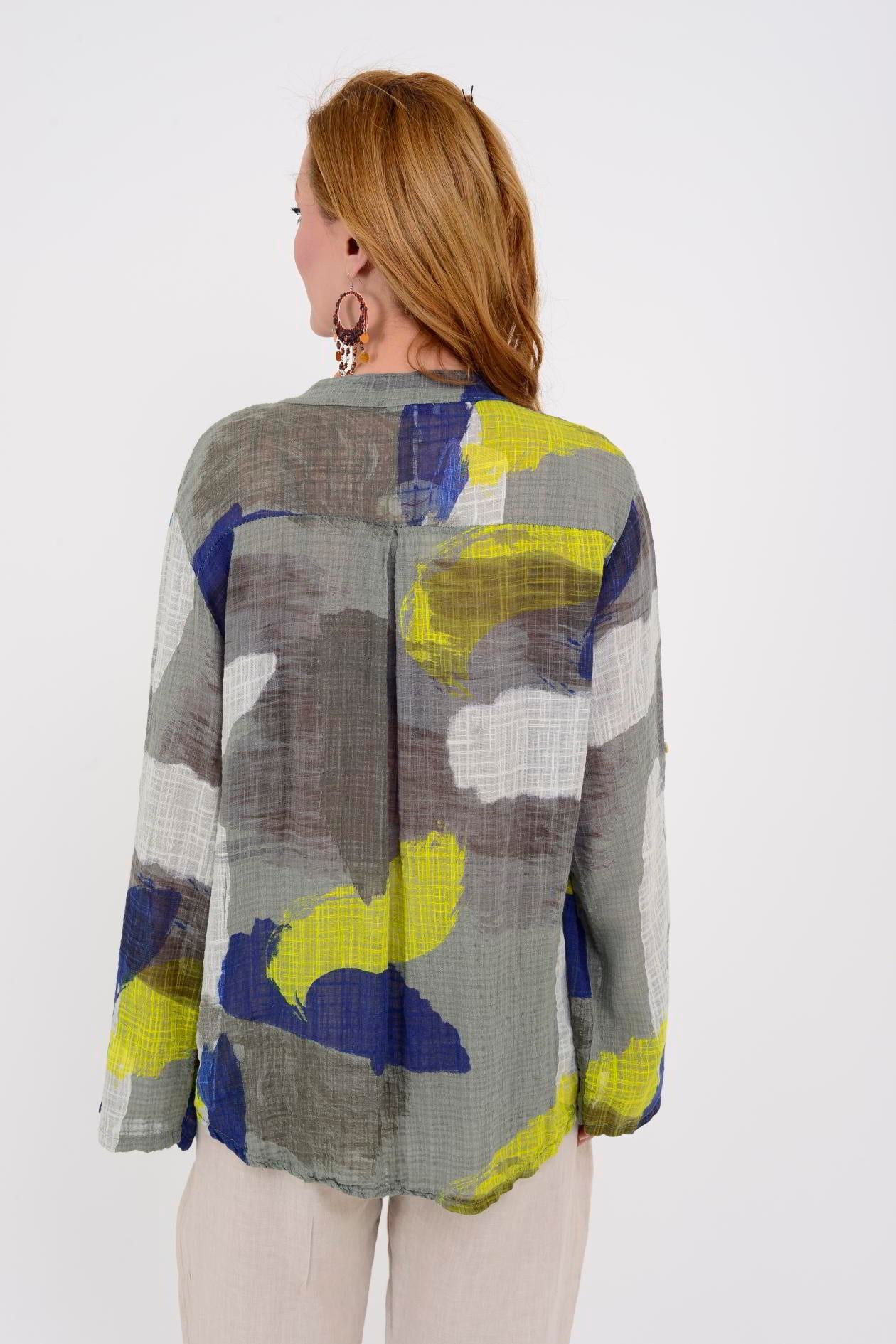 83931 PATCHWORK DESEN GÖMLEK